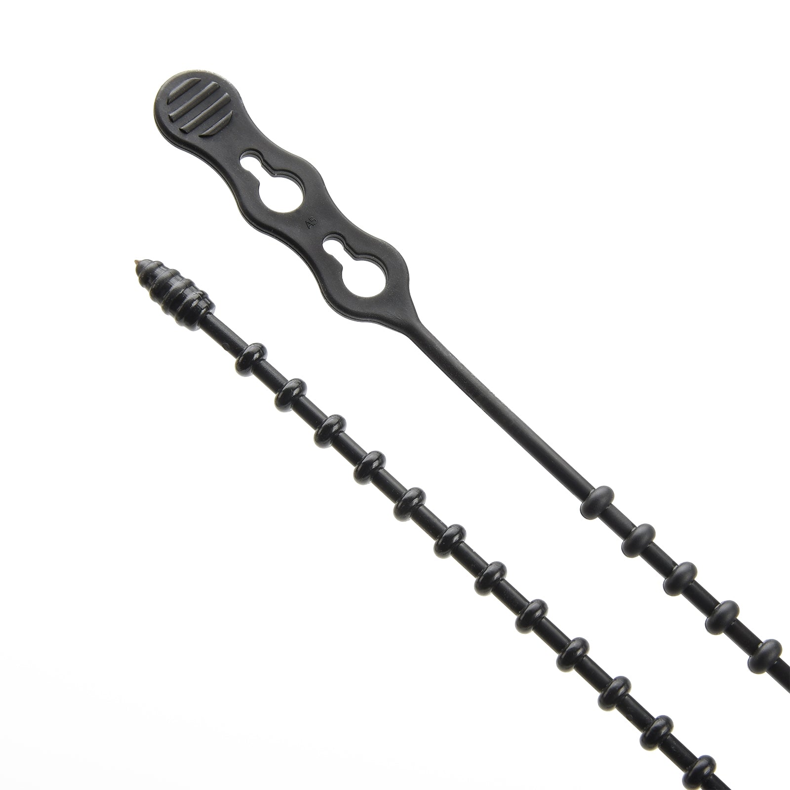 18-inch UV Resistant Black Double Loop Beaded Zip Tie, 120-lb Tensile Strength, 10-Pack