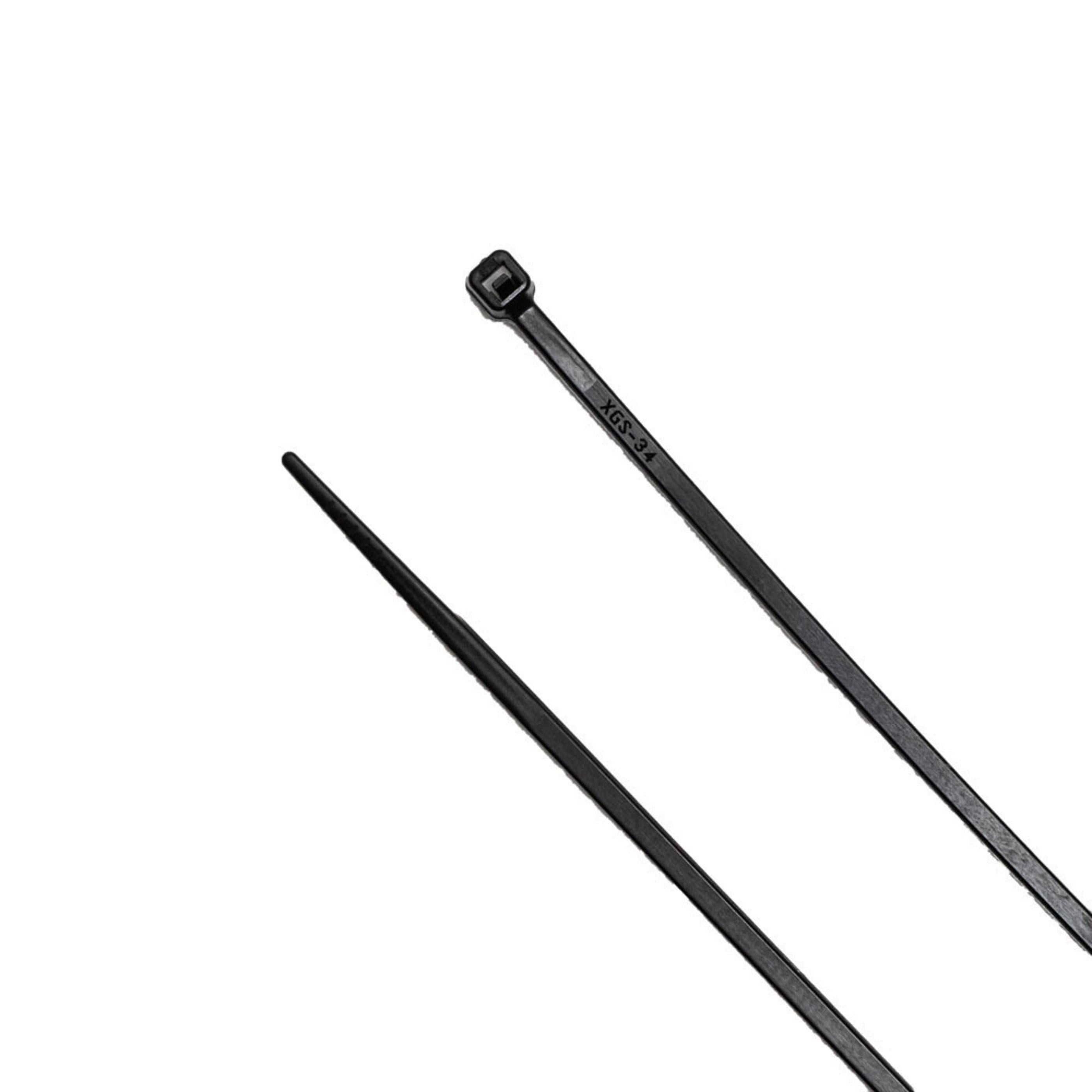 8-Inch Black Multi-Purpose Zip Tie, 18-lb Strength, UL 21 Listed, 500-Pack