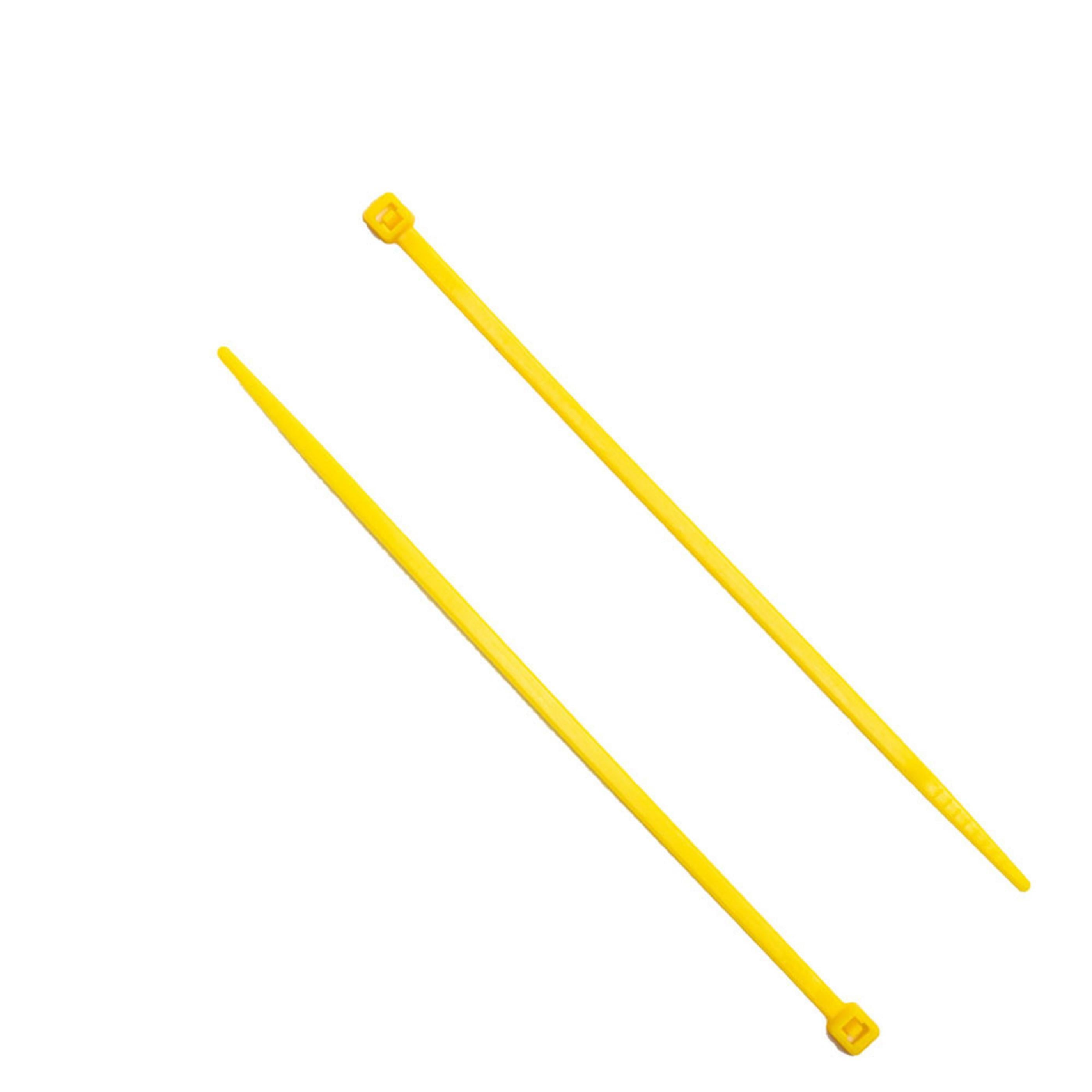 4-inch Hi-Vis Yellow Multi-Purpose Zip Tie, 18-lb Tensile Strength, 100-Pack