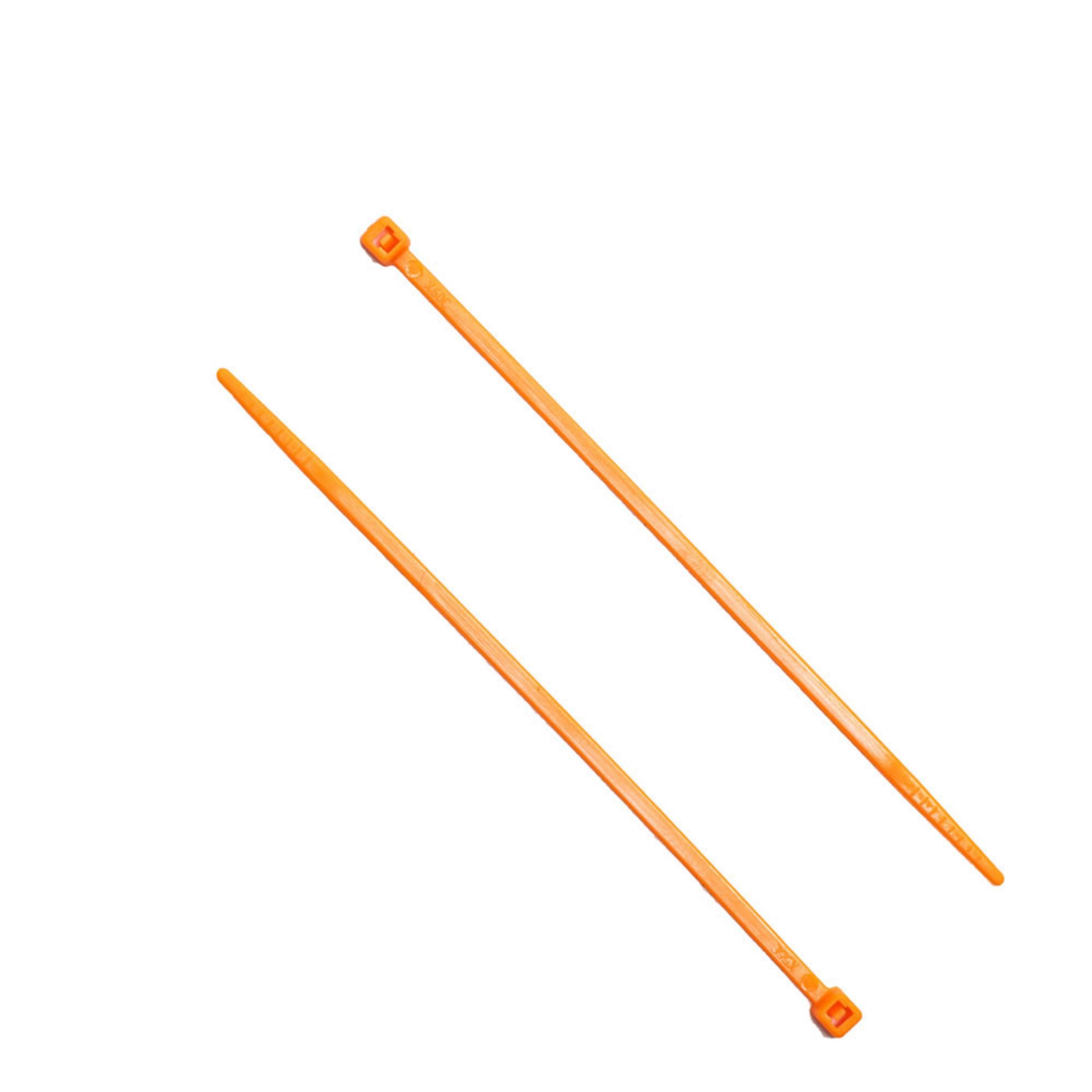 4-inch Fluorescent Orange Multi-Purpose Zip Tie, 18-lb Tensile Strength, 100-Pack