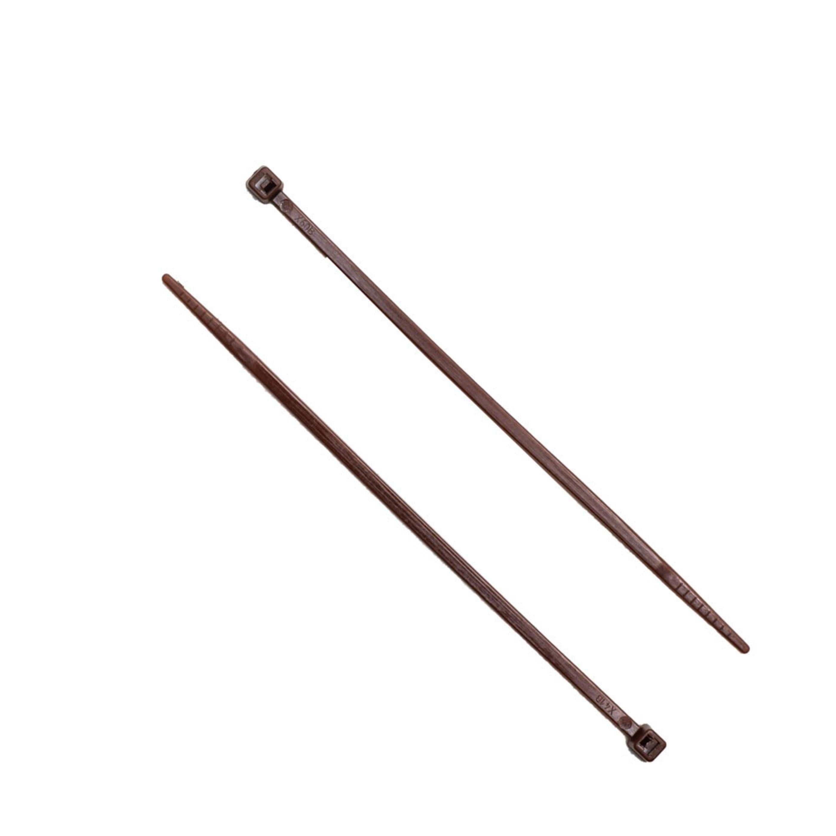4-inch Dark Brown Multi-Purpose Zip Tie, 18-lb Tensile Strength, UL 21 Listed, 100-Pack