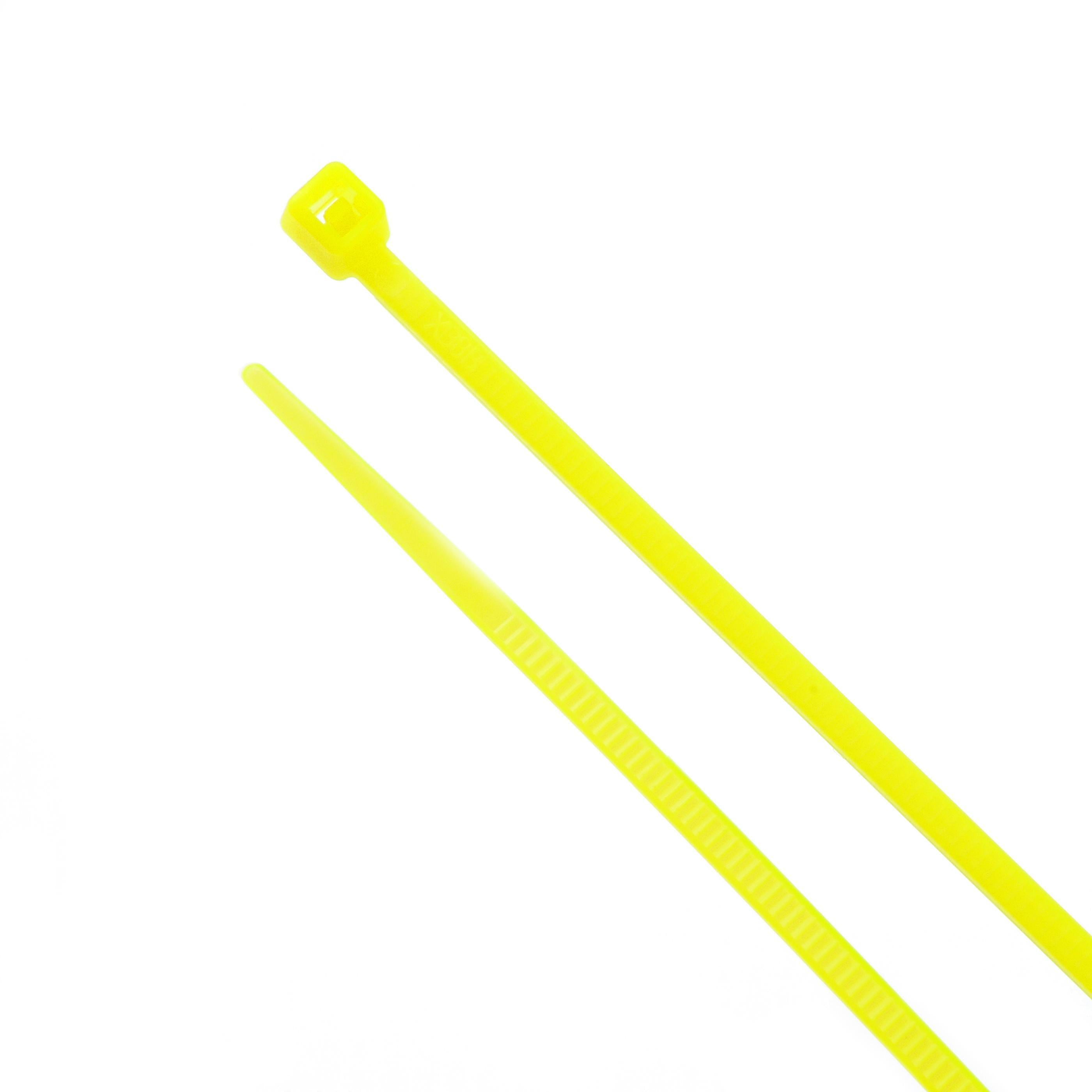 5-inch Fluorescent Yellow Multi-Purpose Zip Tie, 18-lb Tensile Strength, 100-Pack