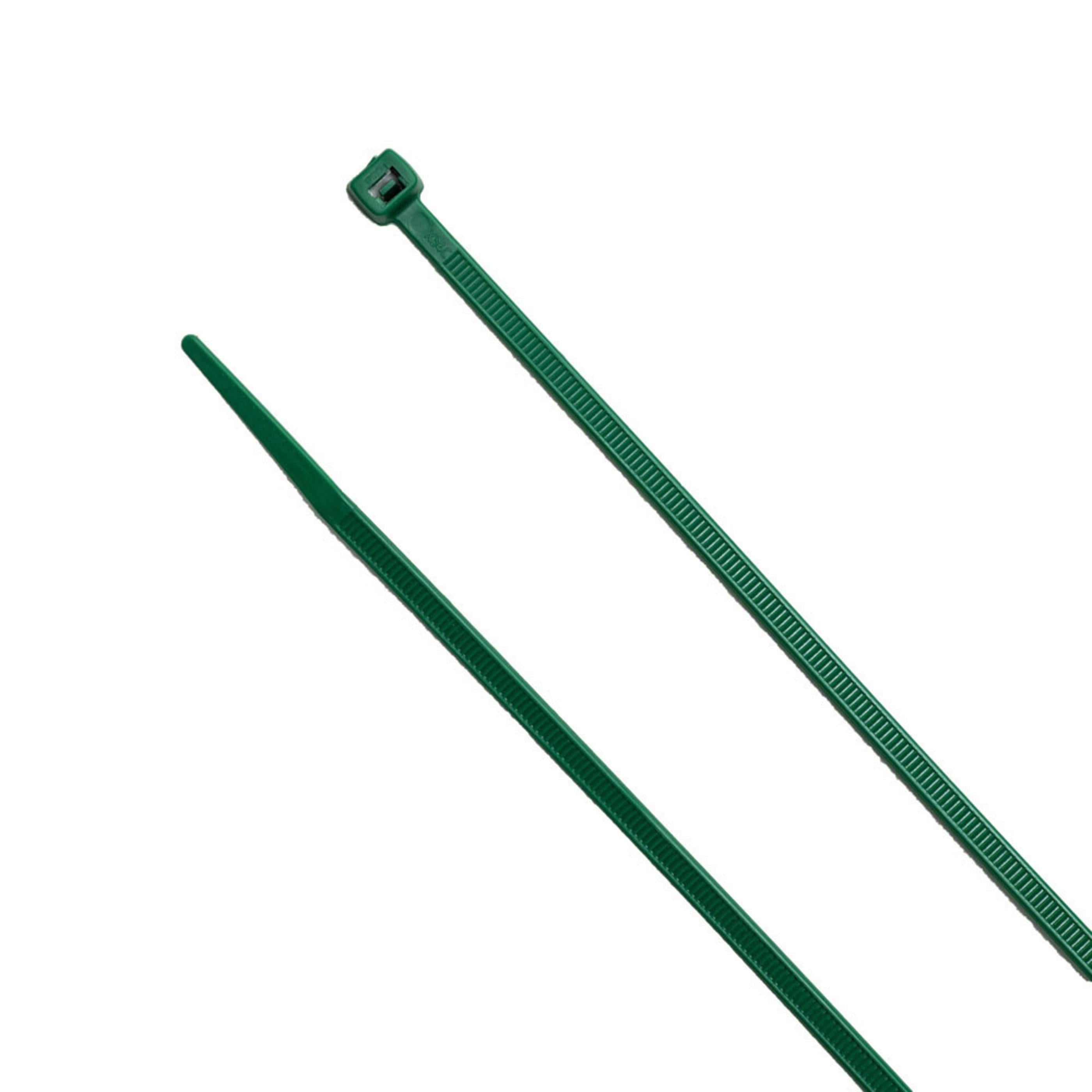 8-inch Dark Green Multi-Purpose Zip Tie, 75-lb Tensile Strength, UL 21S Listed, 100-Pack