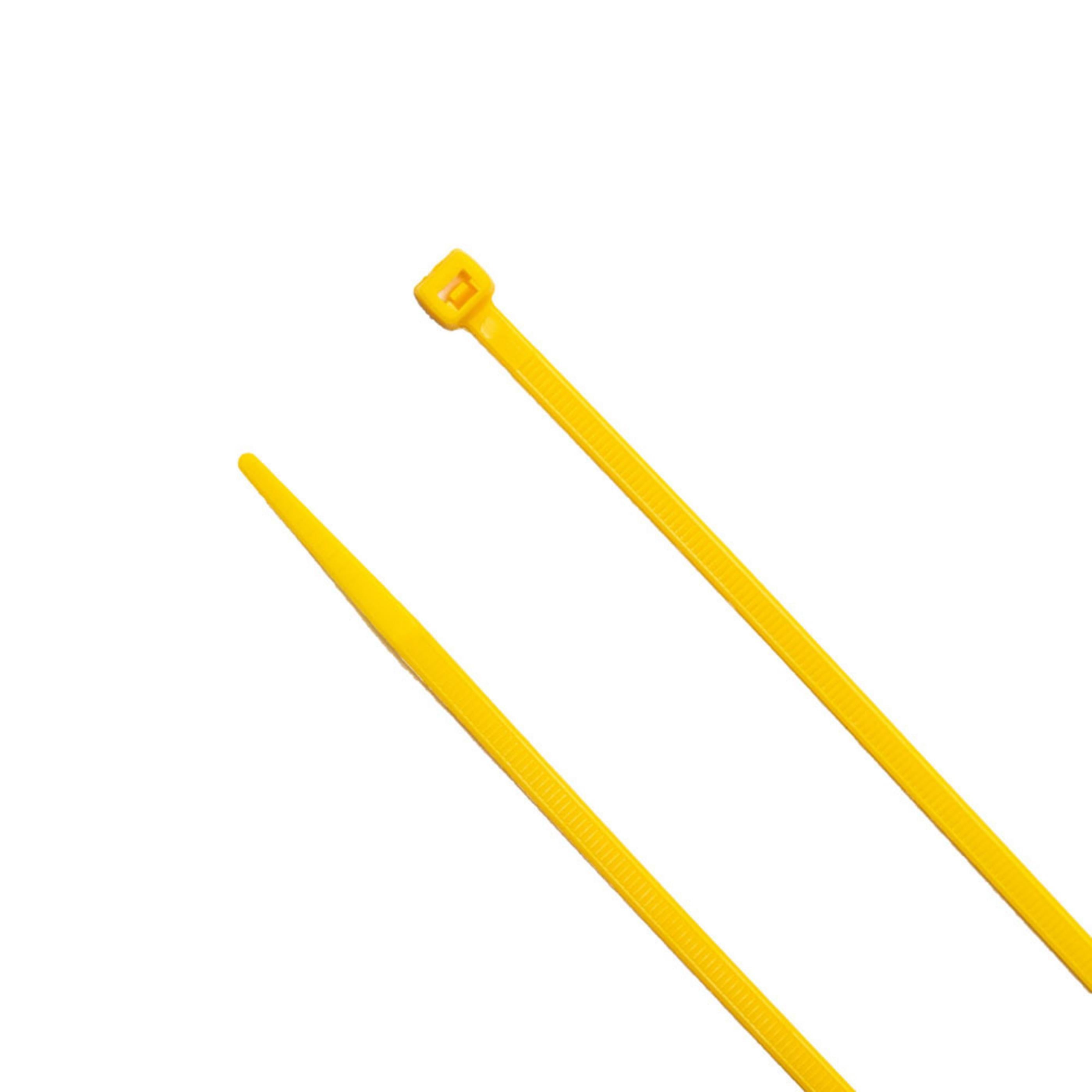 8-inch Hi-Vis Yellow Multi-Purpose Zip Tie, 75-lb Tensile Strength, UL 21S Listed, 100-Pack