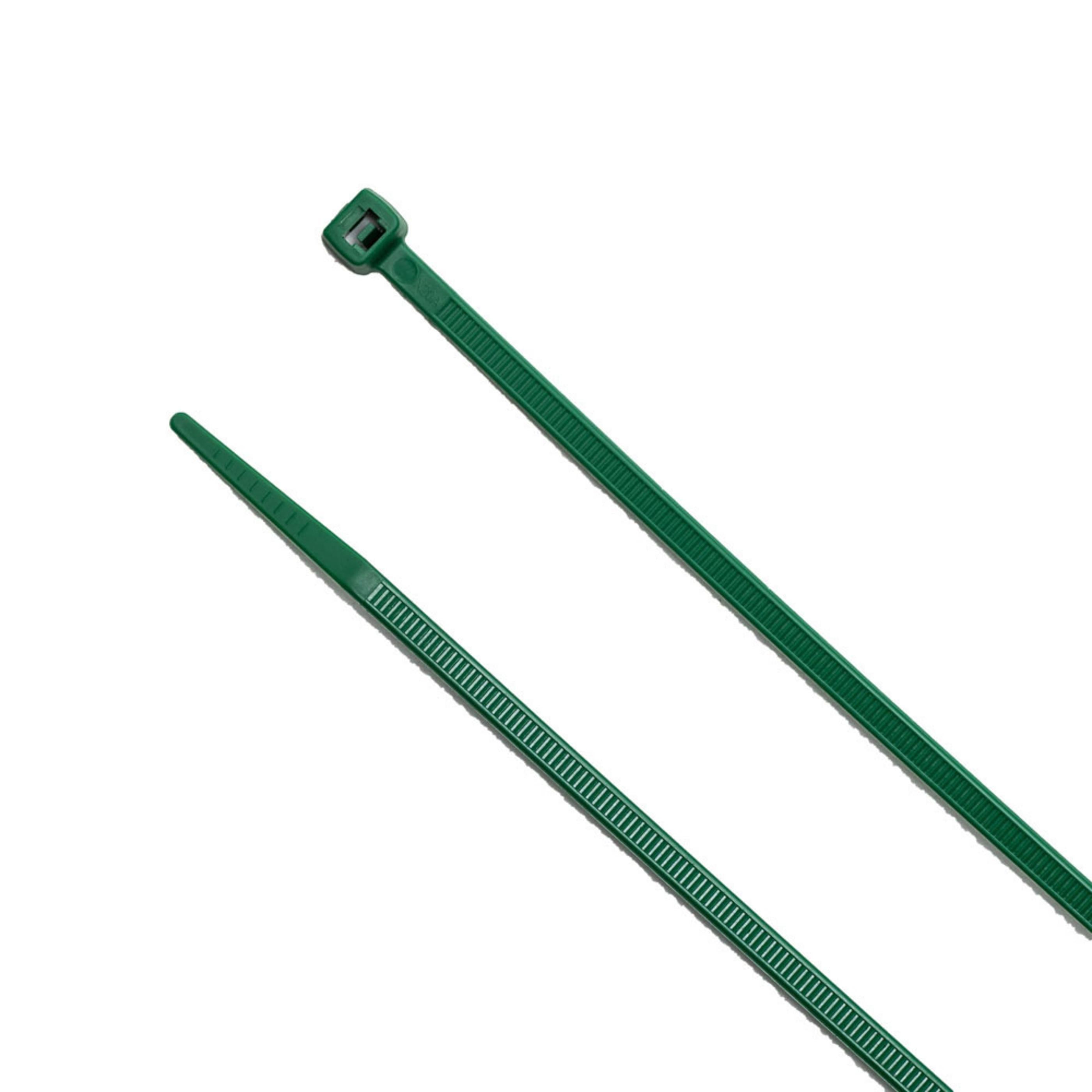 11-inch Dark Green Multi-Purpose Zip Tie, 75-lb Tensile Strength, UL 21S Listed, 100-Pack