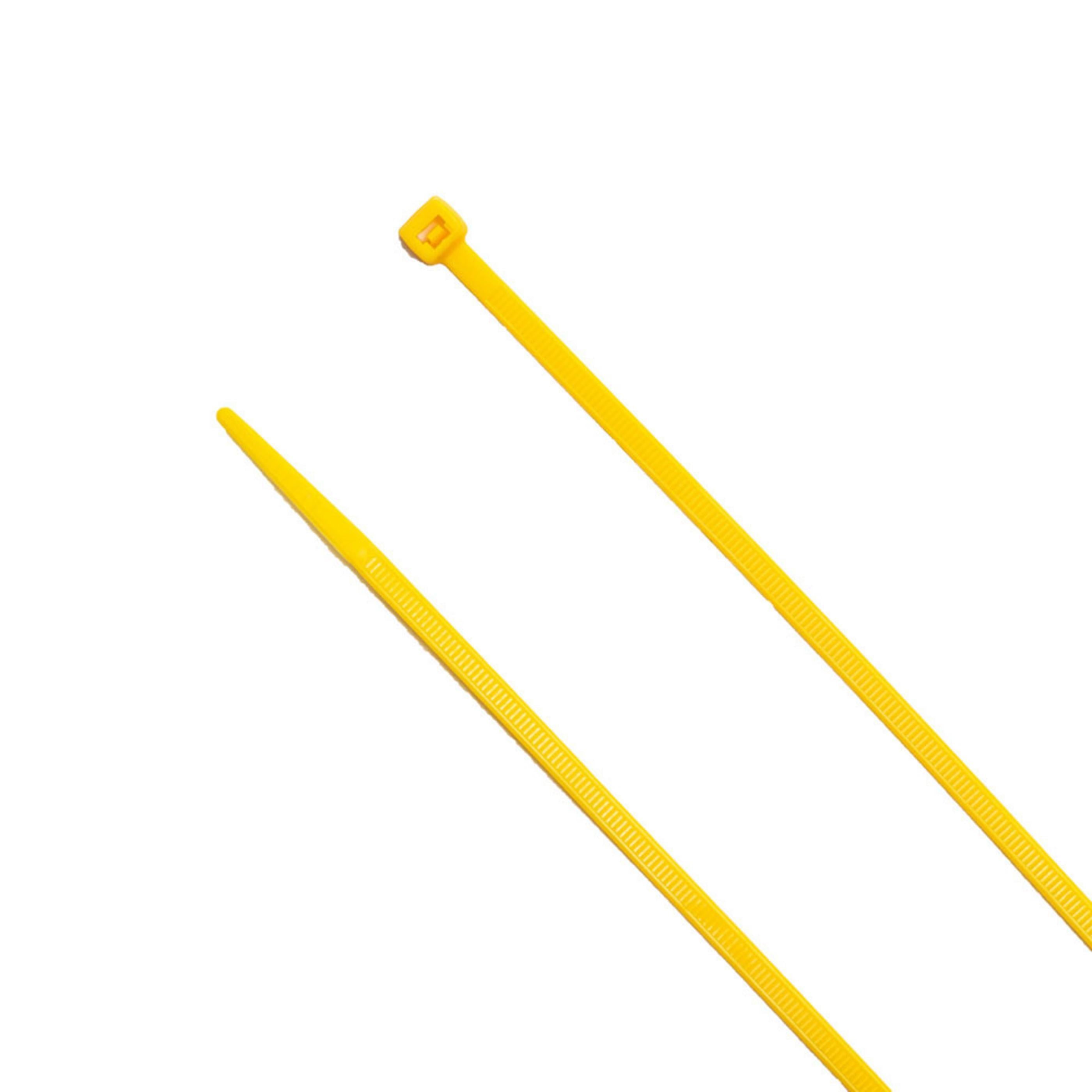 11-inch Hi-Vis Yellow Multi-Purpose Zip Tie, 75-lb Tensile Strength, UL 21S Listed, 100-Pack
