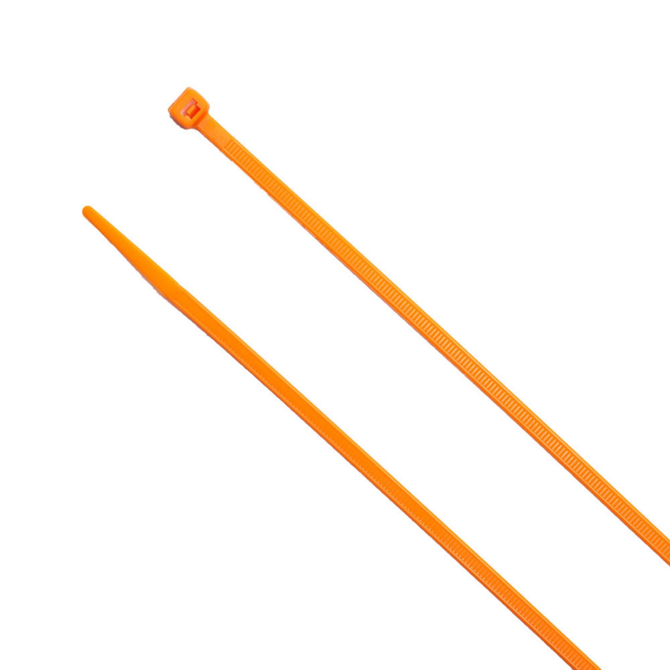 11-inch Fluorescent Orange Multi-Purpose Zip Tie, 75-lb Tensile Strength, UL 21S Listed, 100-Pack