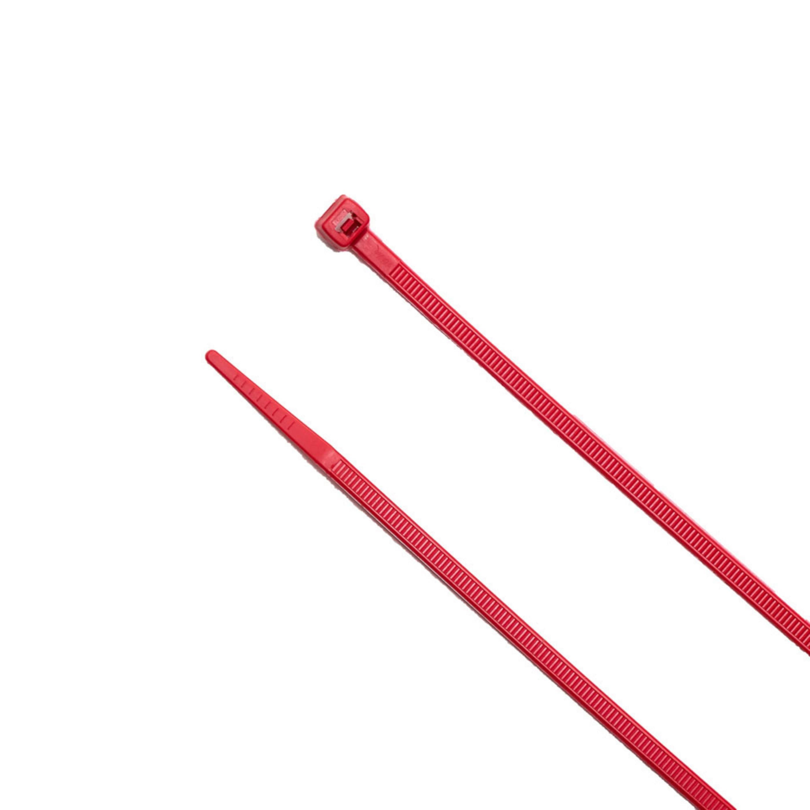 11-inch Red Multi-Purpose Zip Tie, 75-lb Tensile Strength, UL 21S Listed, 100-Pack