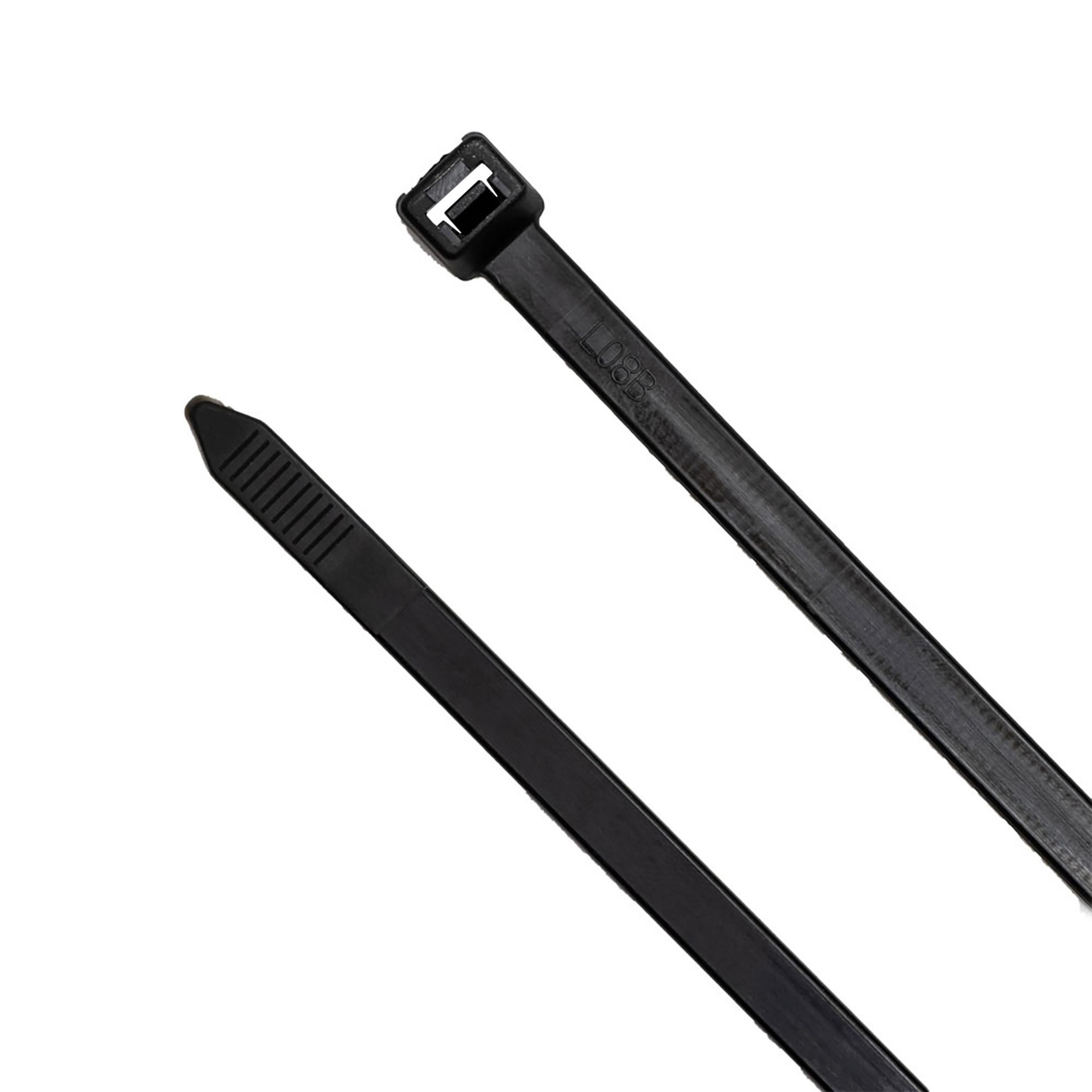 24-inch UV Resistant Black Multi-Purpose Zip Tie, 175-lb Tensile Strength, UL 21S Listed, 50-Pack