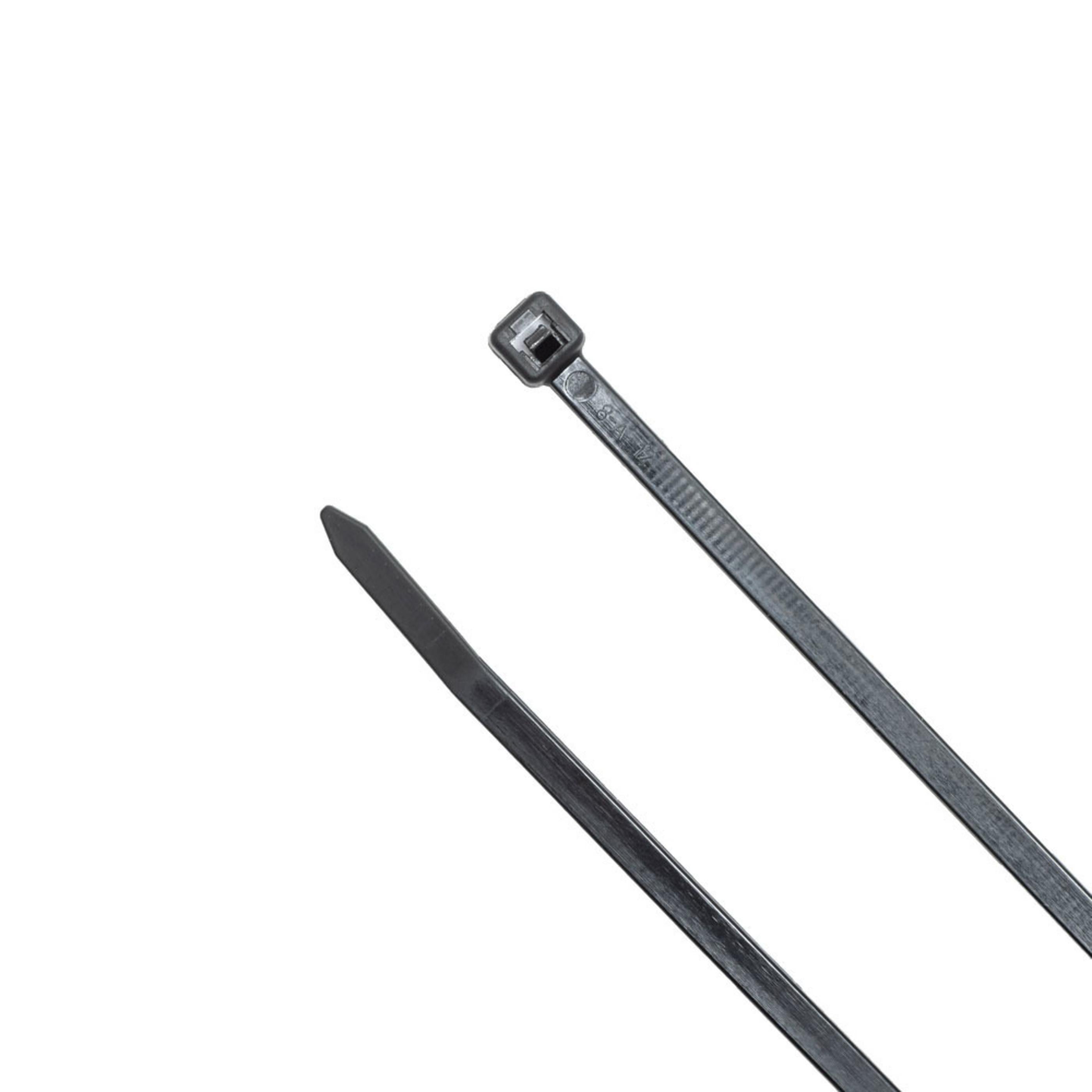 8-inch UV Resistant Black Releasable Pawl Zip Tie, 50-lb Tensile Strength, UL 21 Listed, 100-Pack