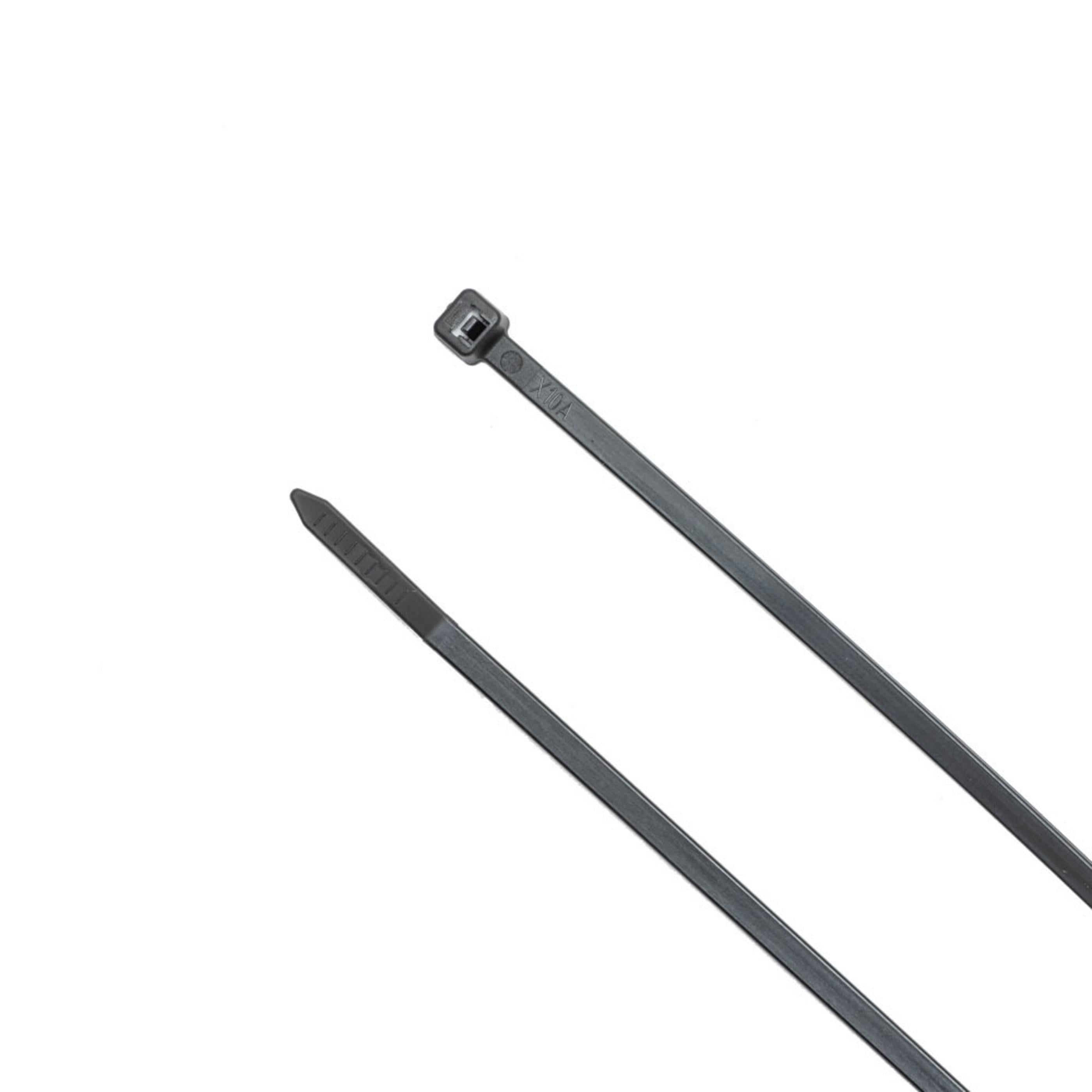 12-inch UV Resistant Black Releasable Pawl Zip Tie, 50-lb Tensile Strength, UL 21S Listed, 100-Pack