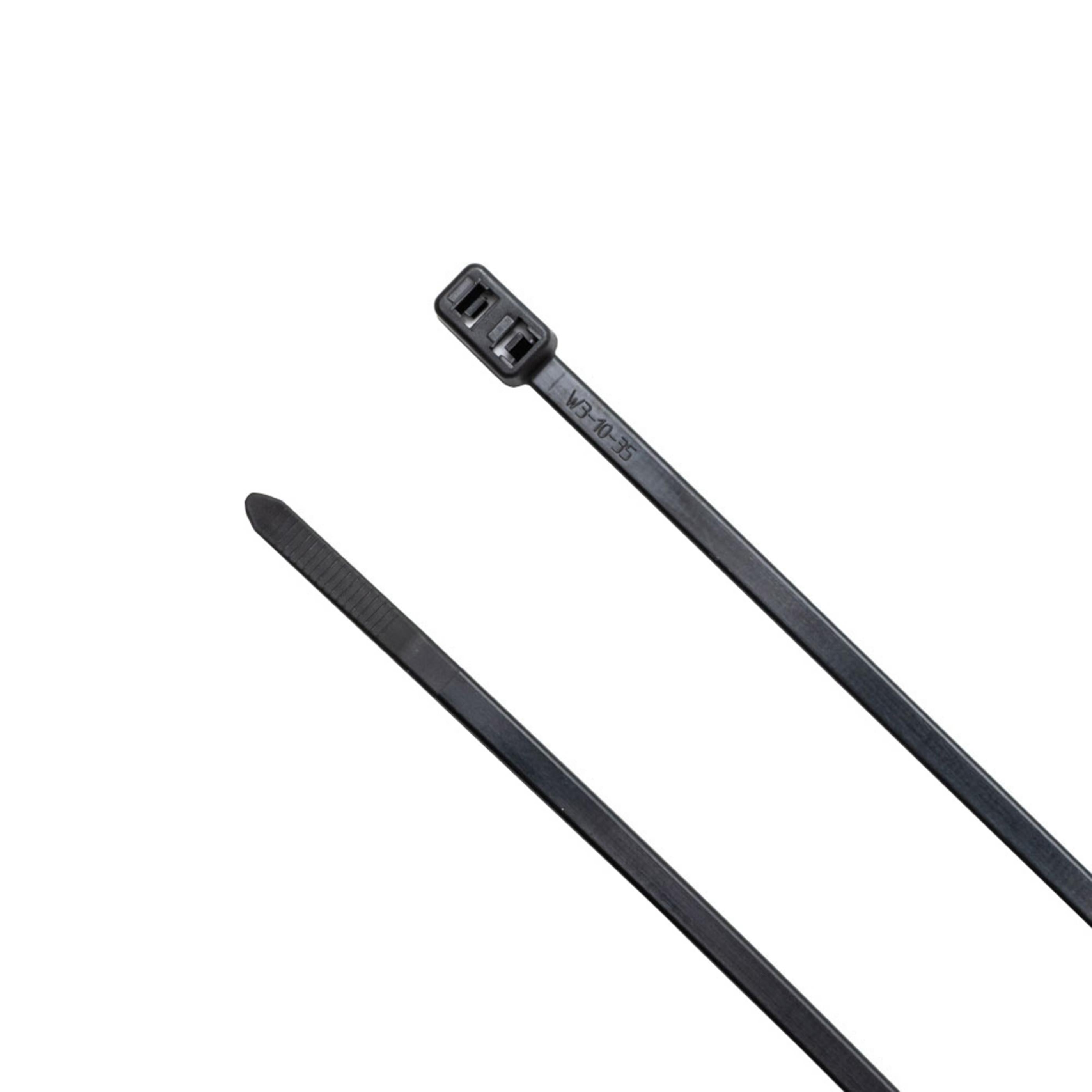 8-inch UV Resistant Black Double Loop Zip Tie, 50-lb Tensile Strength, 100-Pack