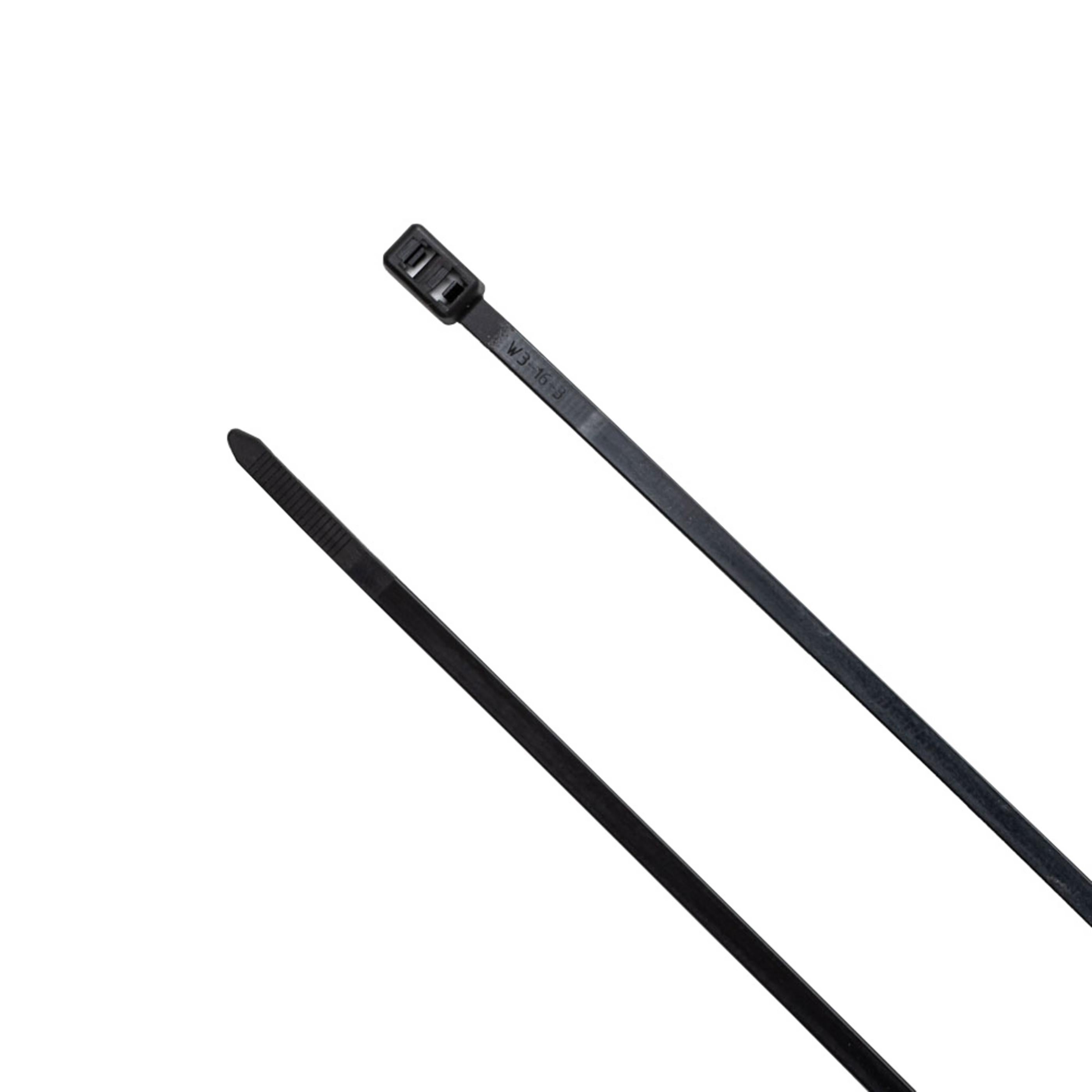 12-inch UV Resistant Black Double Loop Zip Tie, 50-lb Tensile Strength, 100-Pack
