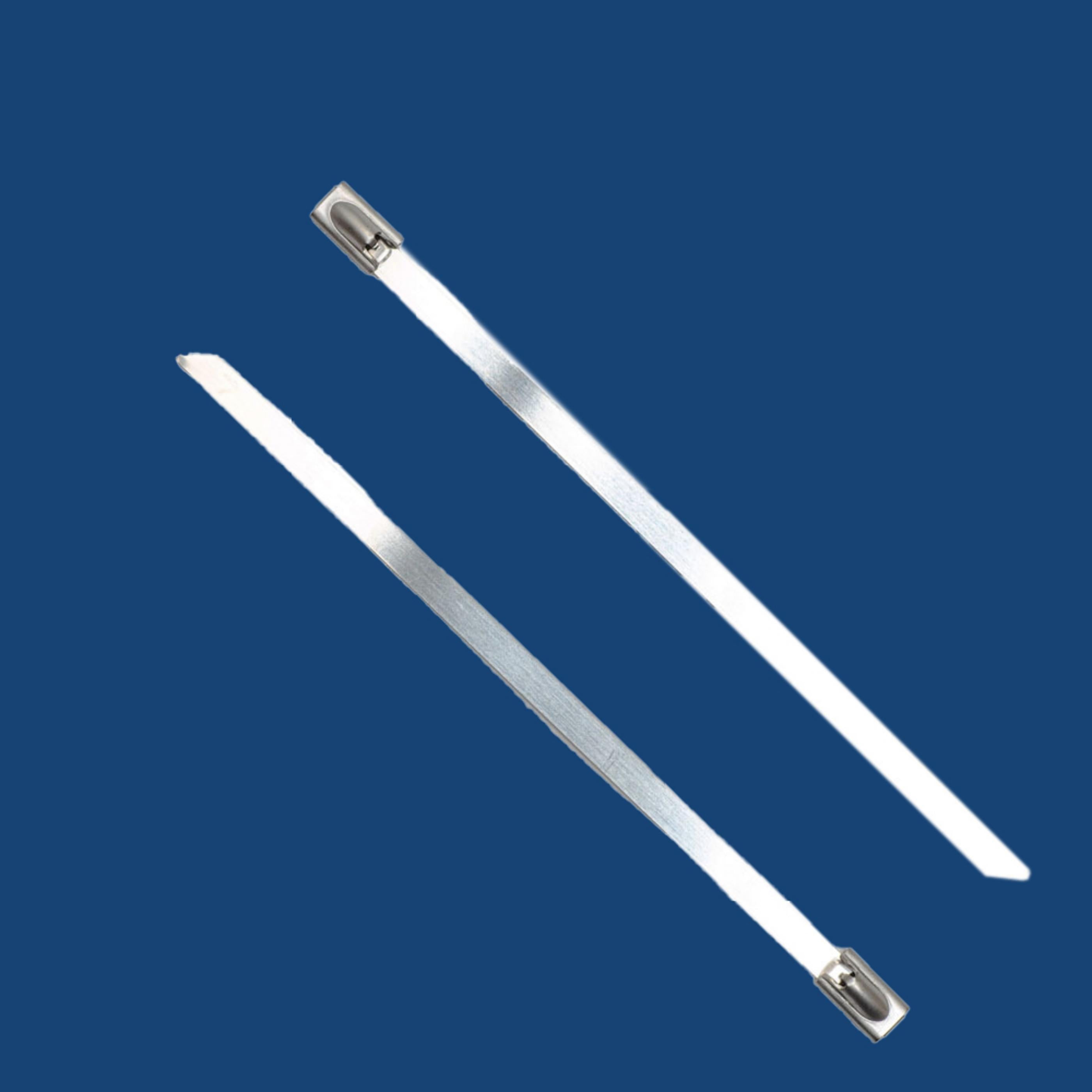 5-inch UV Resistant Stainless Steel Zip Tie, 200-lb Tensile Strength, UL 2 Listed, 50-Pack