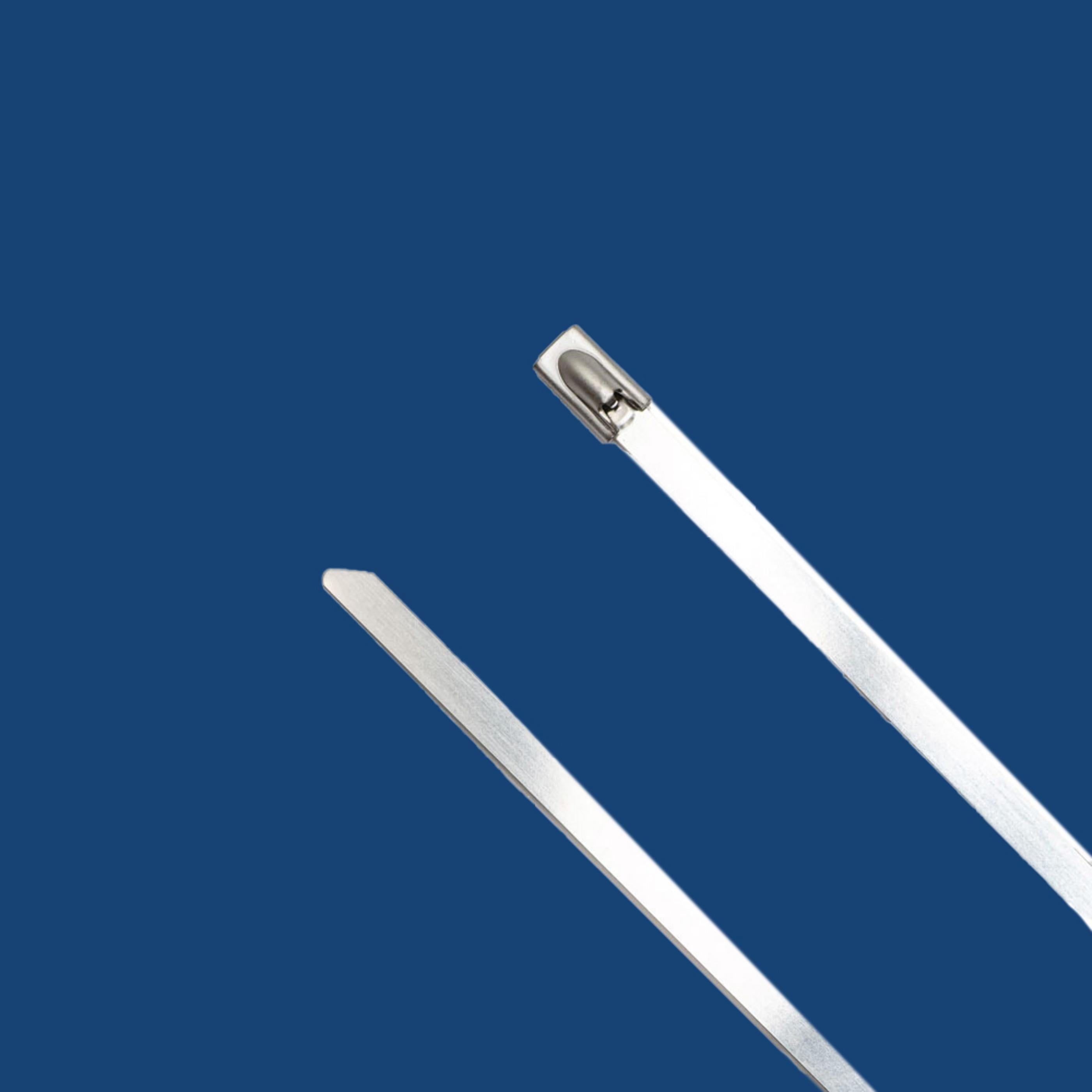 8-inch UV Resistant Stainless Steel Zip Tie, 200-lb Tensile Strength, UL 2 Listed, 100-Pack