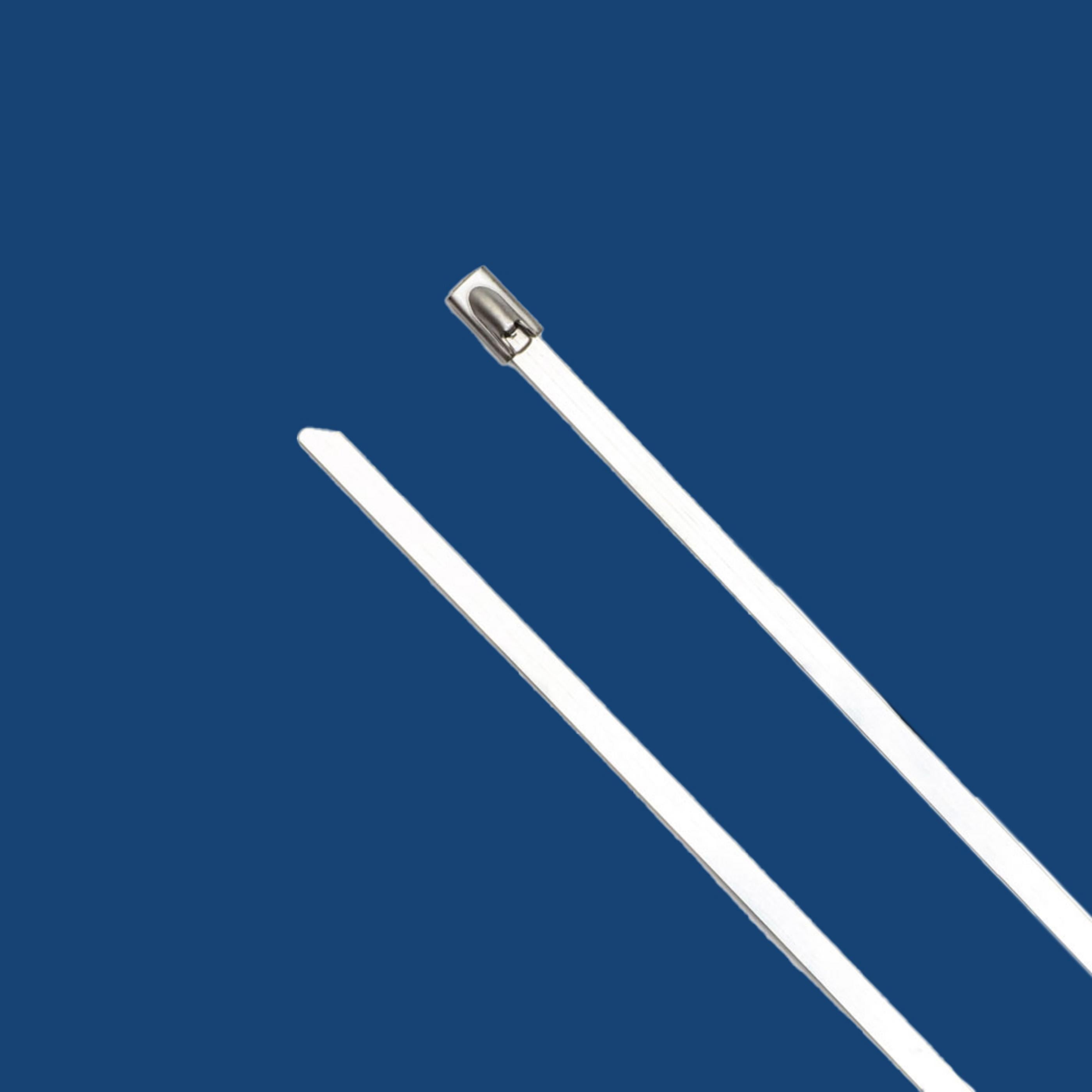 10.2-inch UV Resistant Stainless Steel Zip Tie, 200-lb Tensile Strength, UL 2 Listed, 100-Pack