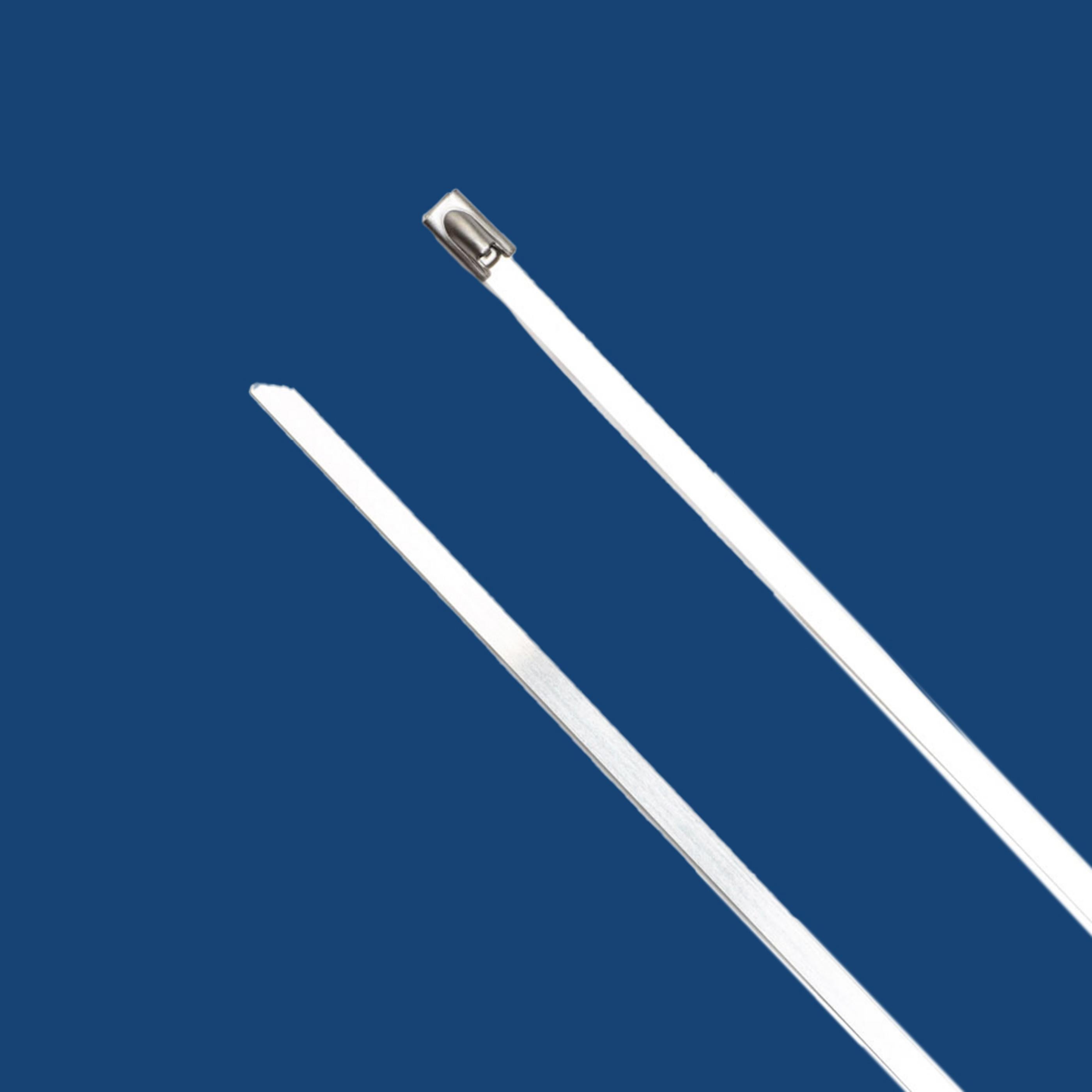 14-inch UV Resistant Stainless Steel Zip Tie, 200-lb Tensile Strength, UL 2 Listed, 100-Pack