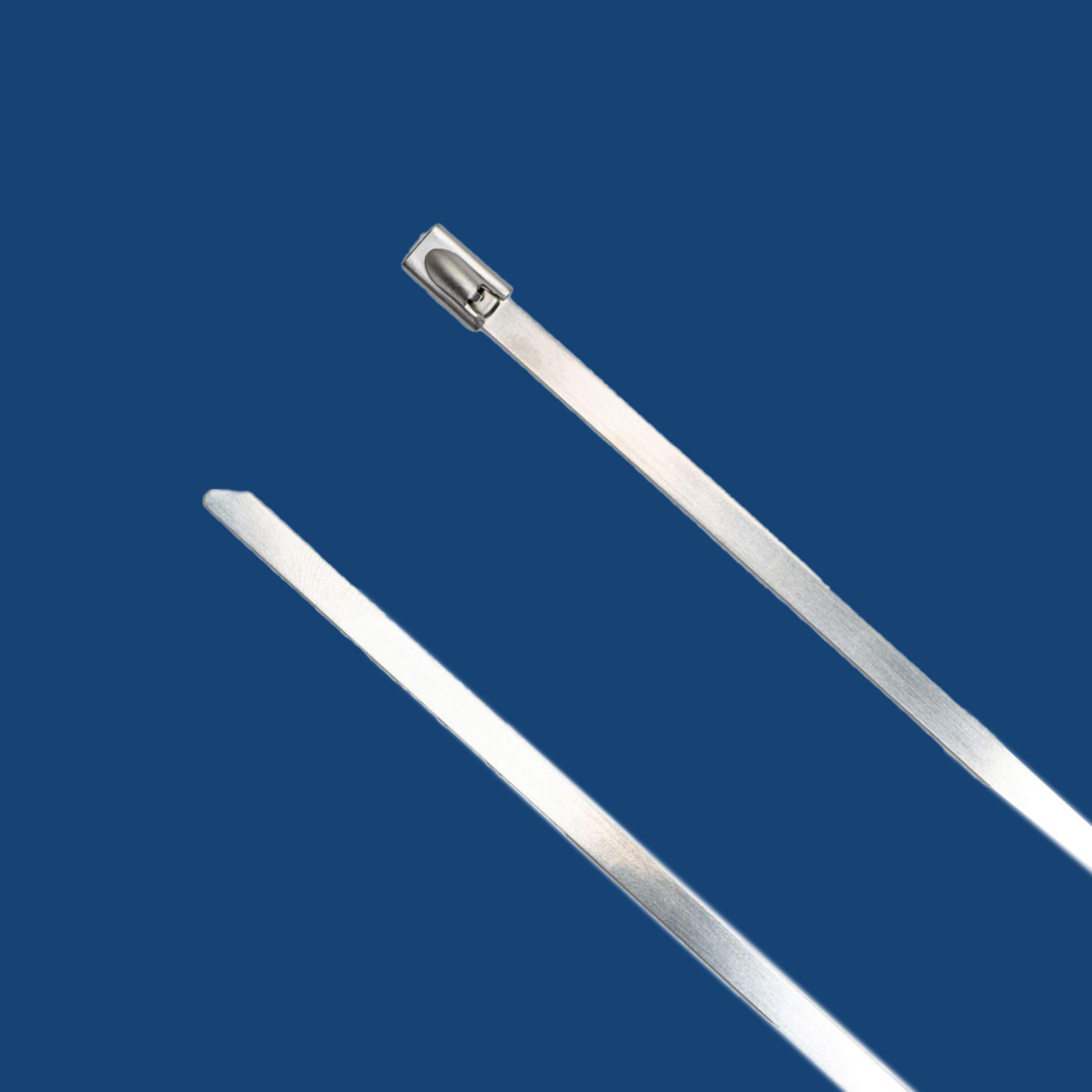 26.7-inch UV Resistant Stainless Steel Zip Tie, 200-lb Tensile Strength, UL 2 Listed, 100-Pack