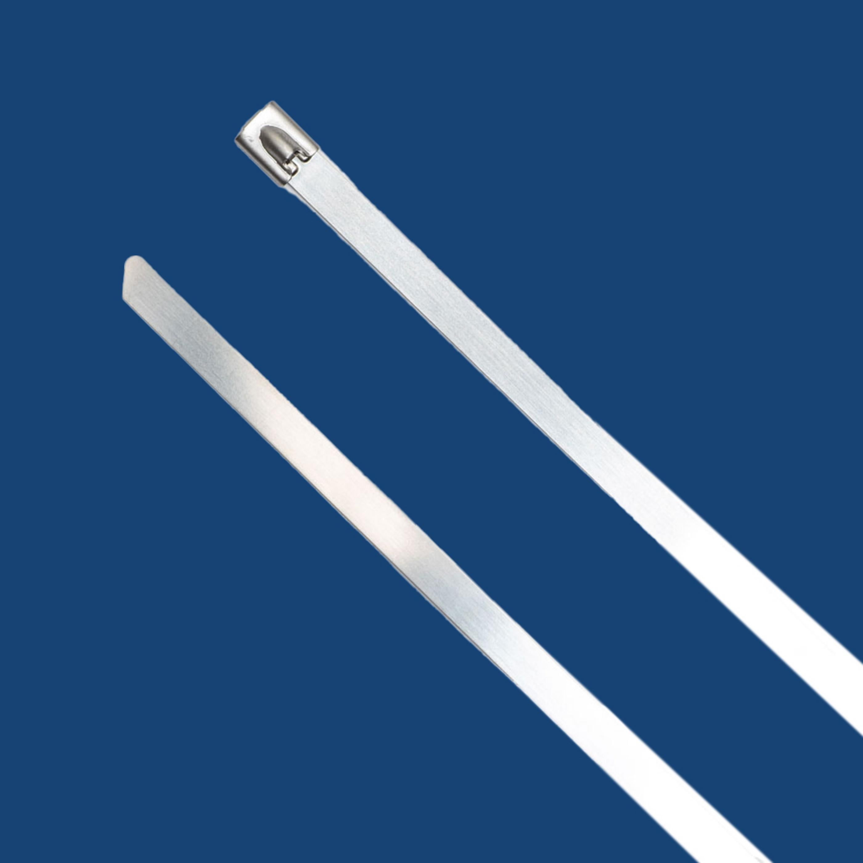 26.7-inch UV Resistant Stainless Steel Zip Tie, 350-lb Tensile Strength, UL 2 Listed, 100-Pack