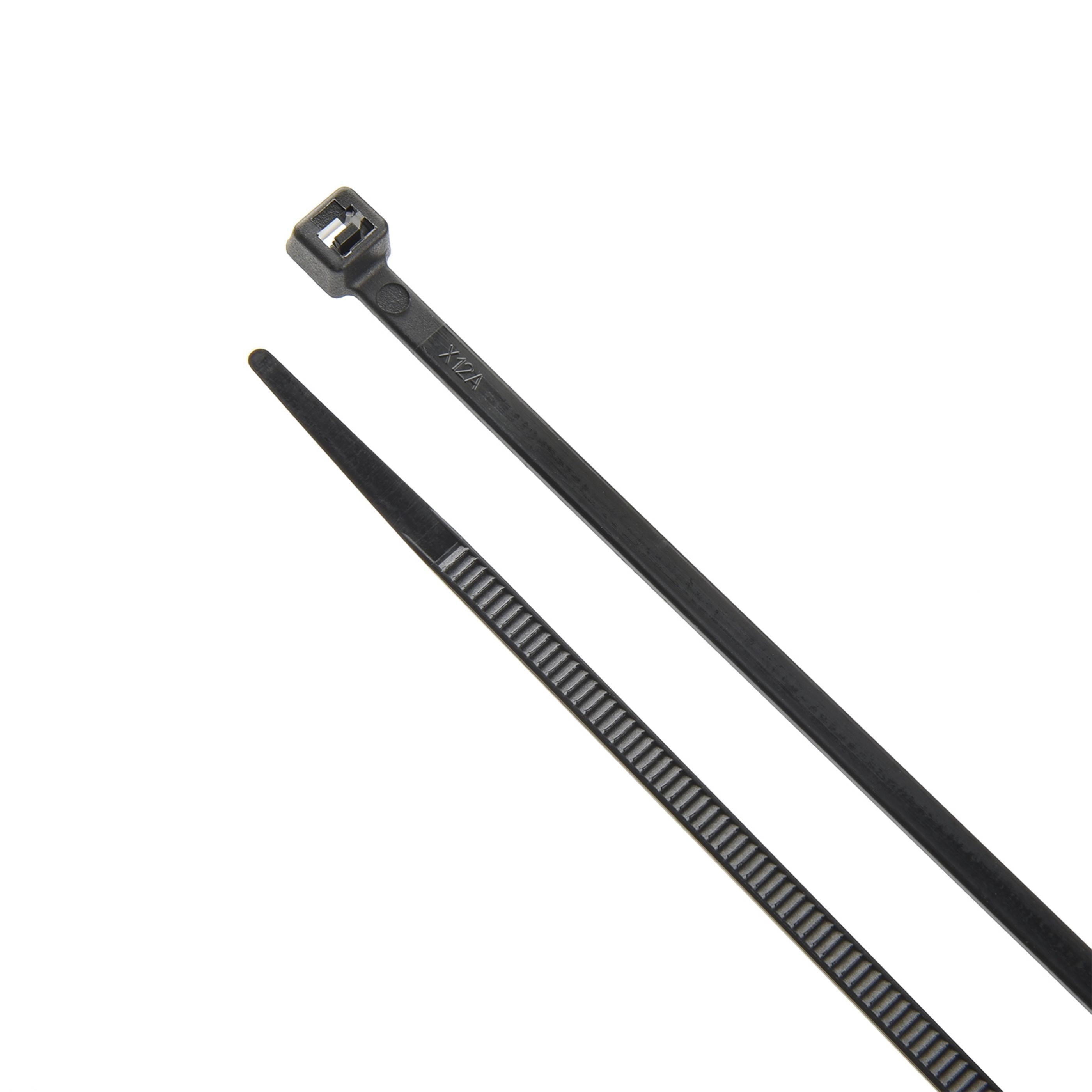 11-inch Black Multi-Purpose Zip Tie, 40-lb Tensile Strength, 50-Pack