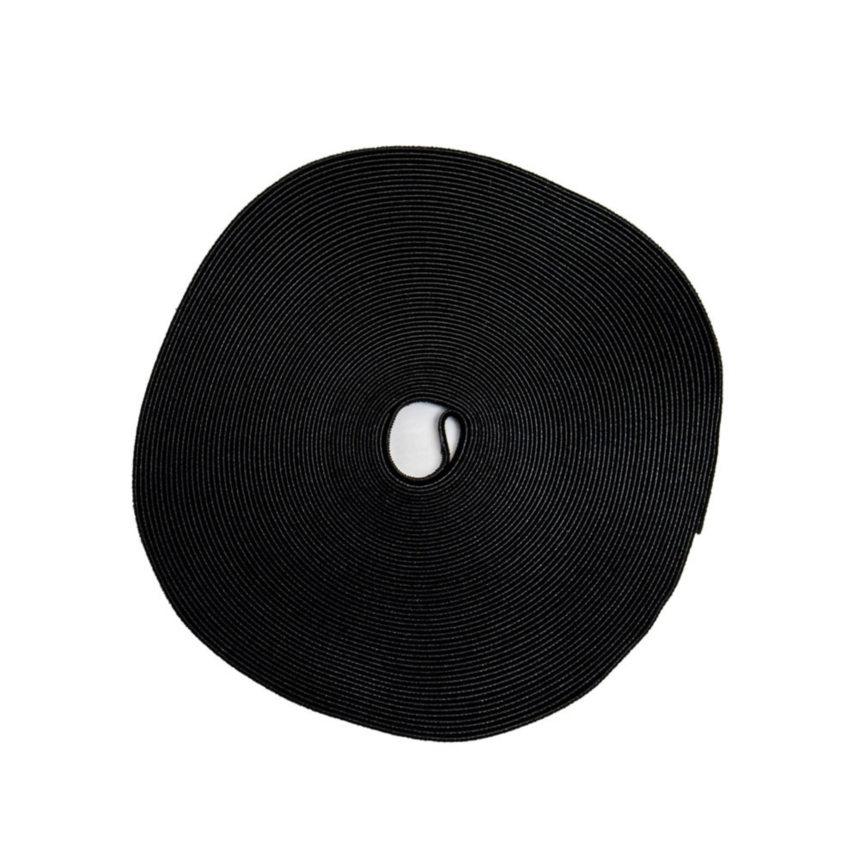 1/2-inch Black Hook and Loop, 6-lb Tensile Strength, 25 Yards