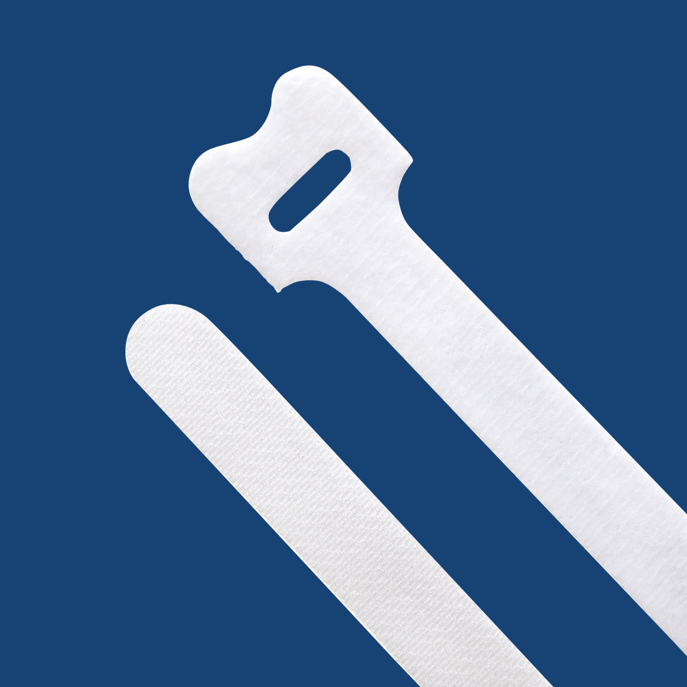 5-inch White Hook and Loop, 6-lb Tensile Strength, 10-Pack