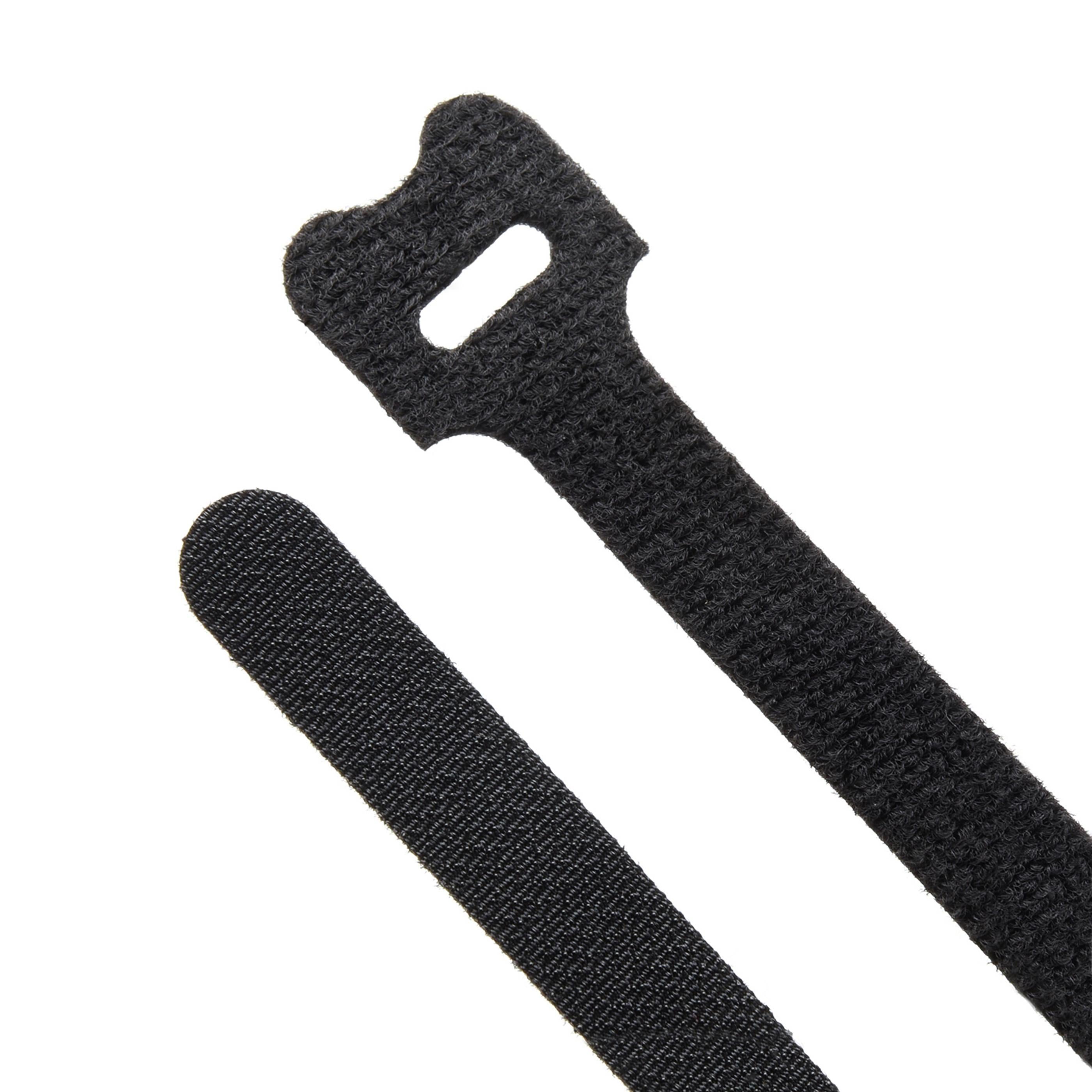 8-inch Black Hook and Loop, 6-lb Tensile Strength, 10-Pack