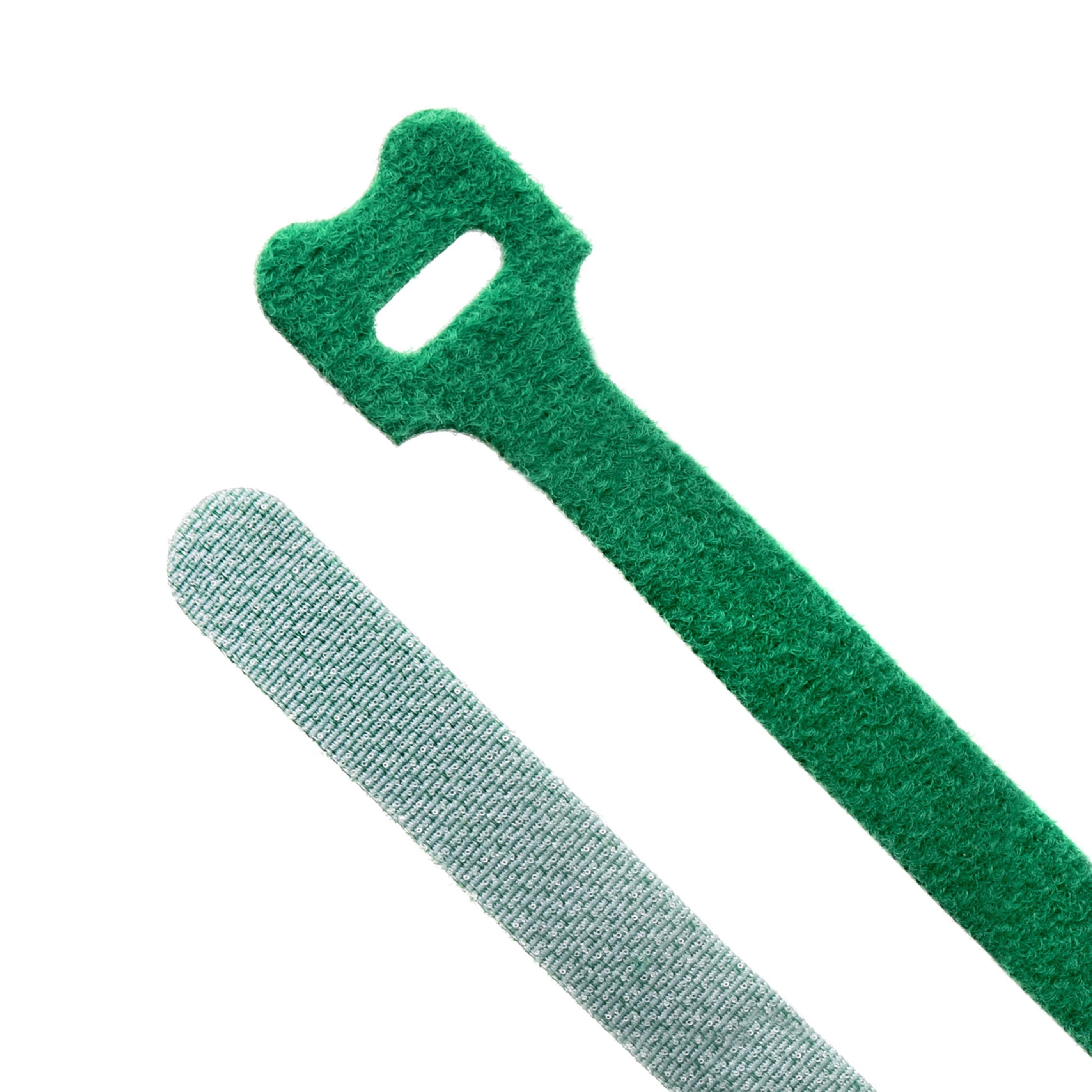 8-inch Green Hook and Loop, 6-lb Tensile Strength, 10-Pack