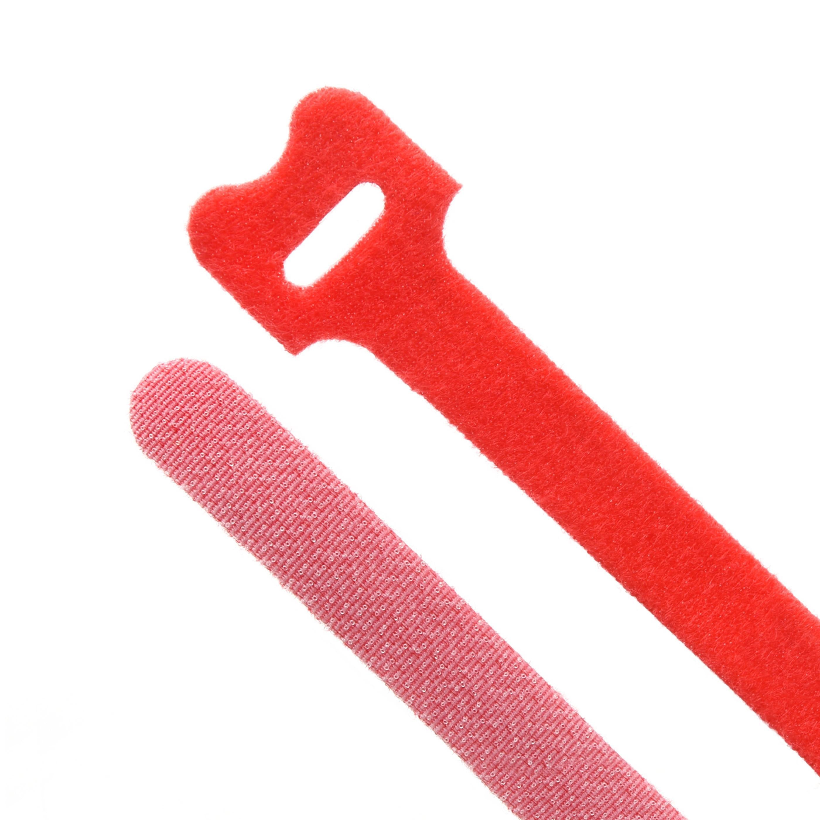 8-inch Red Hook and Loop, 6-lb Tensile Strength, 10-Pack