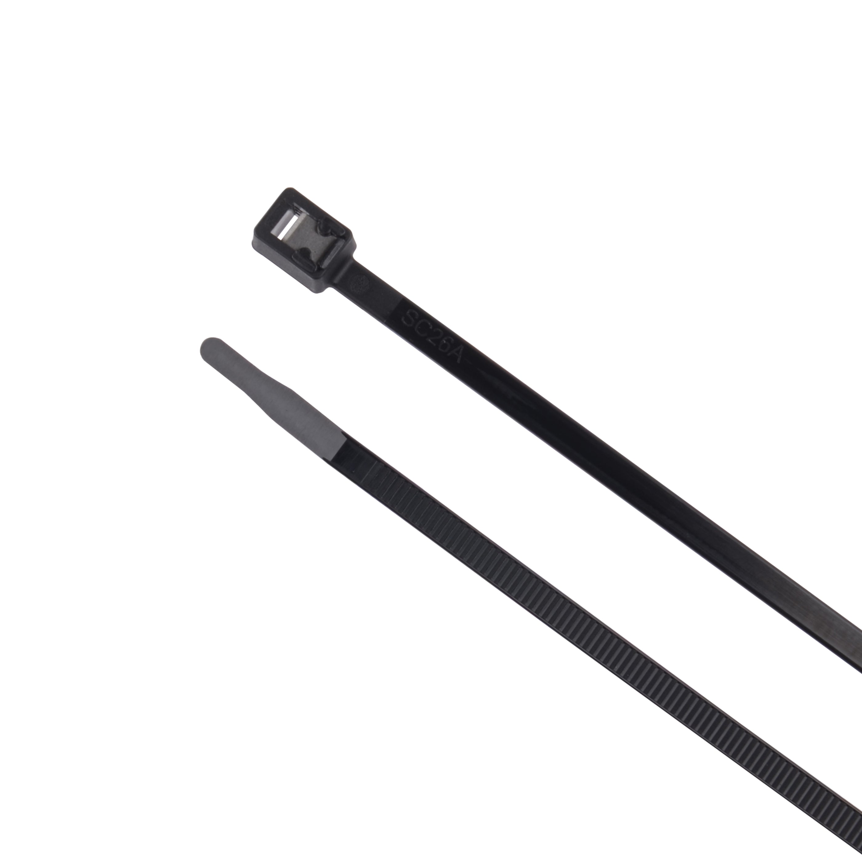 11-inch UV Resistant Black Twist & Cut Zip Tie, 50-lb Tensile Strength, UL 21S Listed, 100-Pack