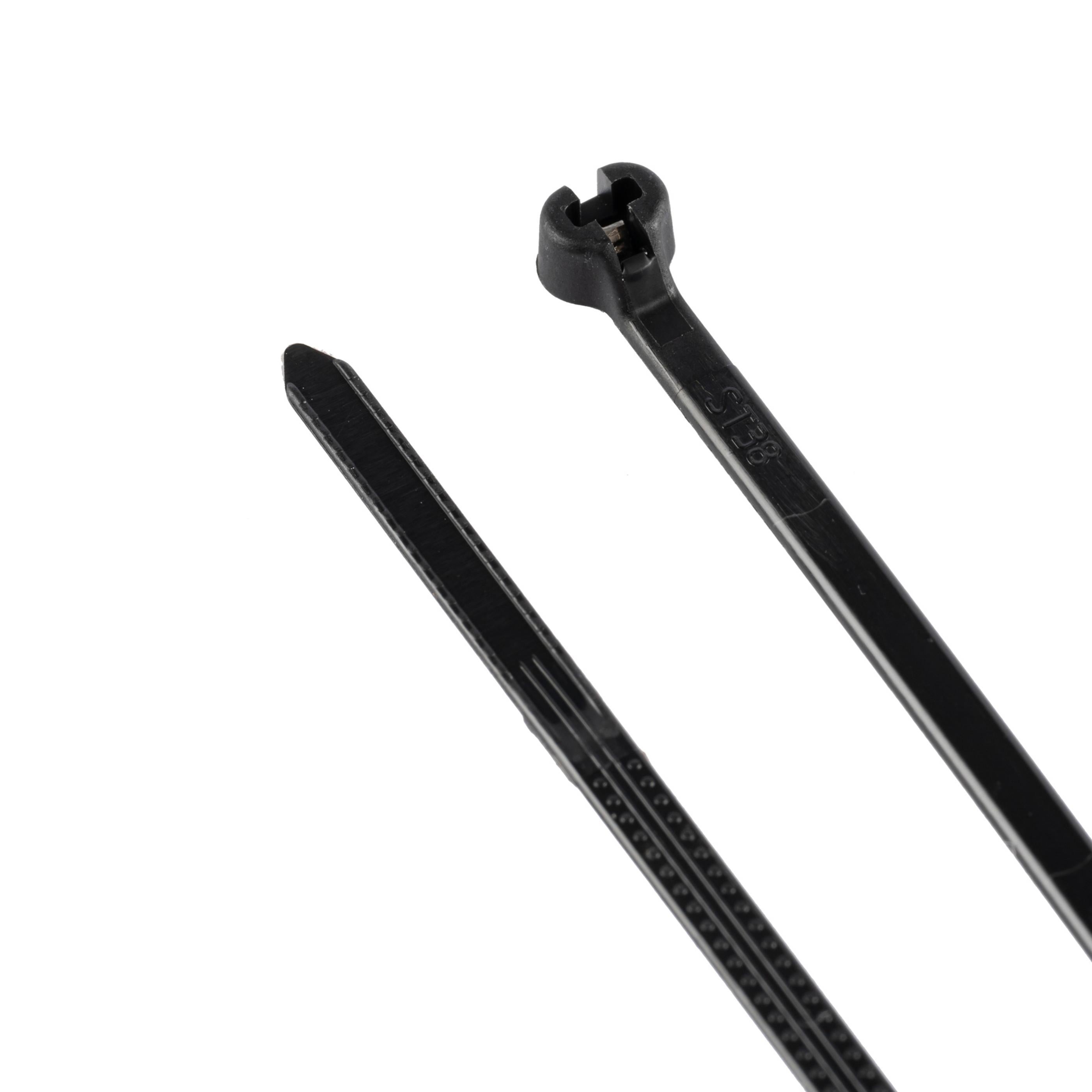 4-inch UV Resistant Black Steel Tooth Zip Tie, 18-lb Tensile Strength, UL 21 Listed, 100-Pack