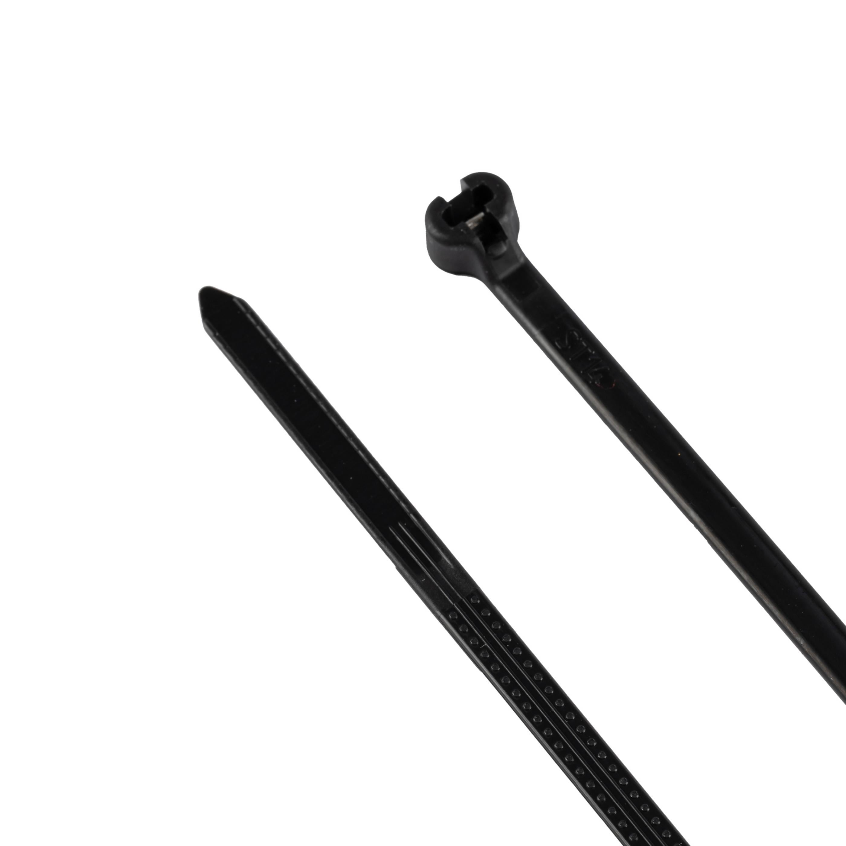 7.9-inch UV Resistant Black Steel Tooth Zip Tie, 18-lb Tensile Strength, UL 21 Listed, 100-Pack