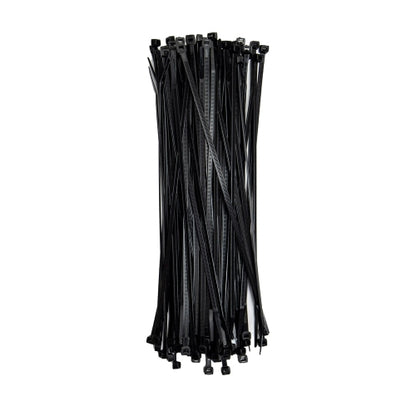 11-inch Nylon 12 UV Resistant Black Solar Rated Zip Tie, 50-lb Tensile Strength, 100-Pack