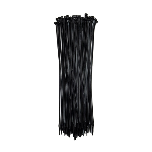 14-inch Nylon 12 UV Resistant Black Solar Rated Zip Tie, 50-lb Tensile Strength, 100-Pack