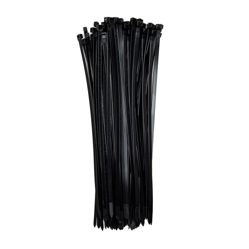 14-inch Nylon 12 UV Resistant Black Solar Rated Zip Tie, 120-lb Tensile Strength, 100-Pack