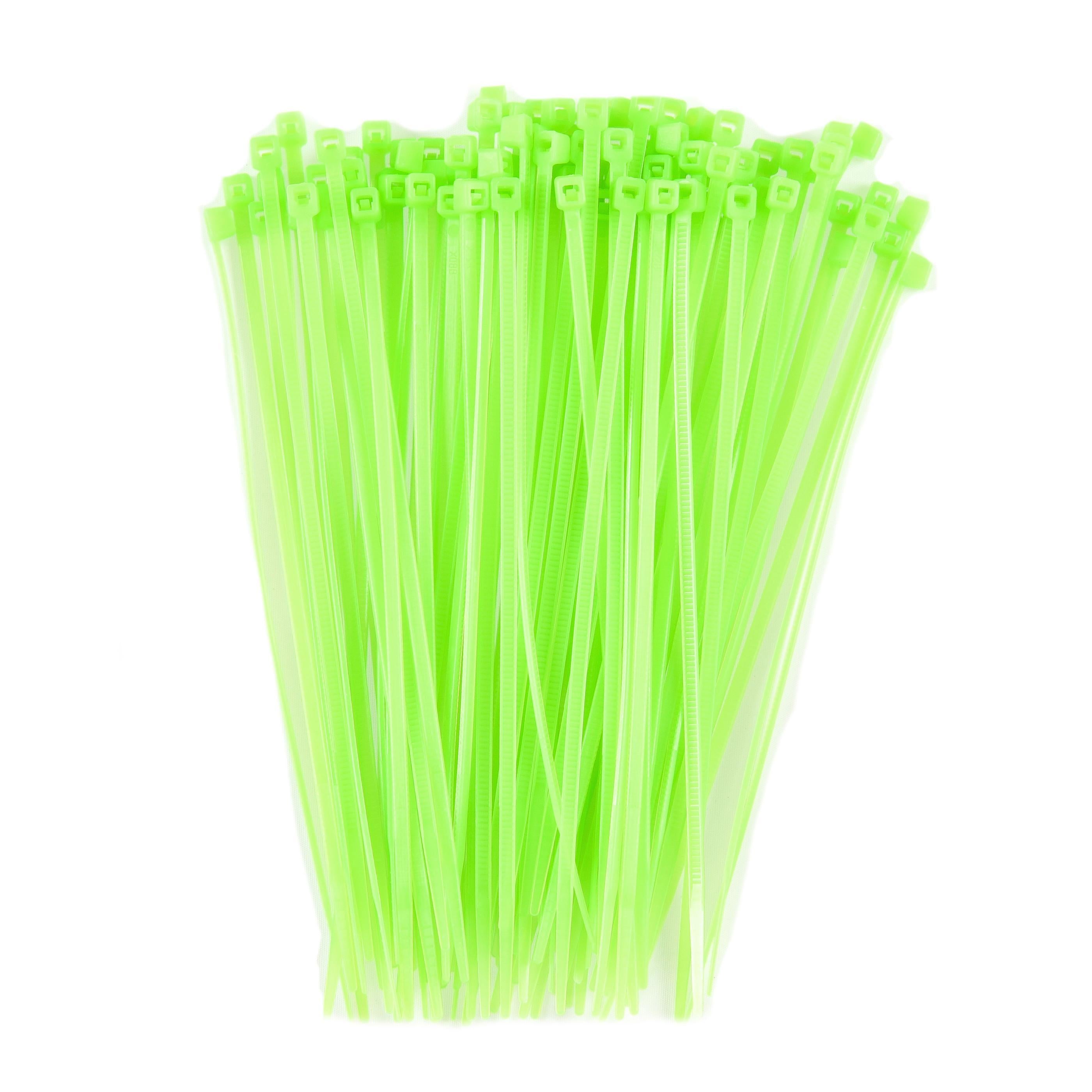 5-inch Fluorescent Green Multi-Purpose Zip Tie, 18-lb Tensile Strength, UL 21 Listed, 100-Pack
