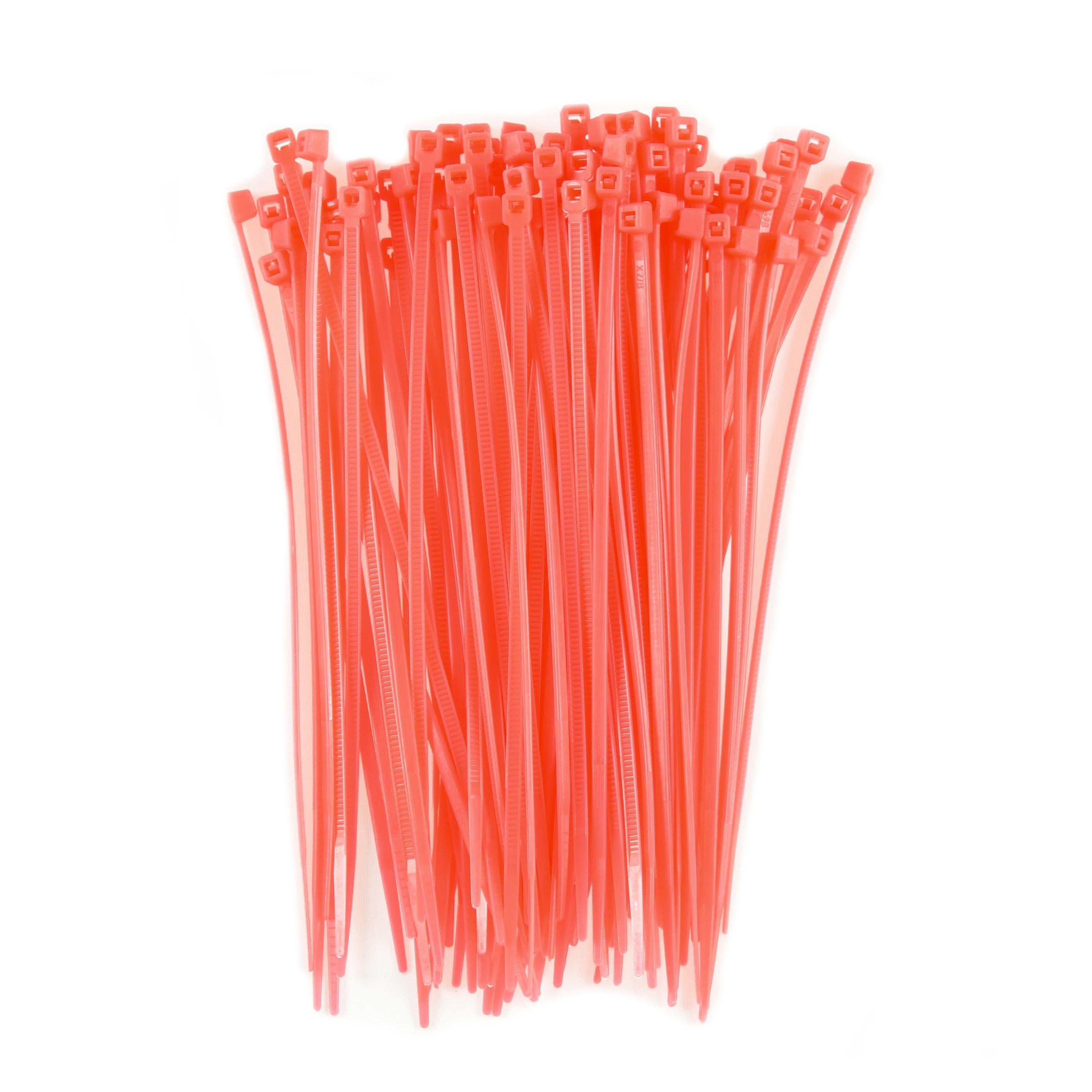 5-inch Fluorescent Pink Multi-Purpose Zip Tie, 18-lb Tensile Strength, UL 21 Listed, 100-Pack