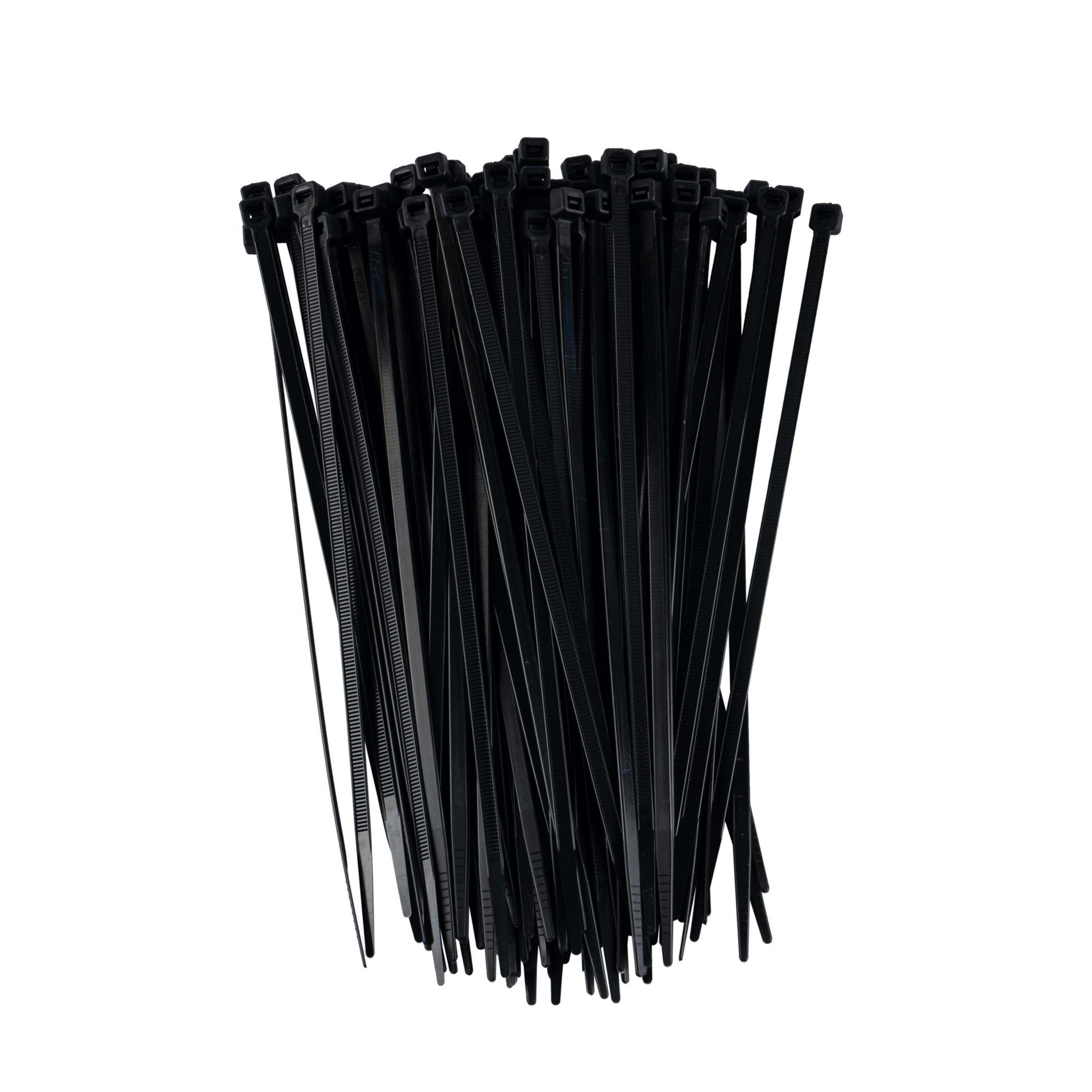 8-inch UV Resistant Black Multi-Purpose Zip Tie, 50-lb Tensile Strength, UL 21S Listed, 100-Pack