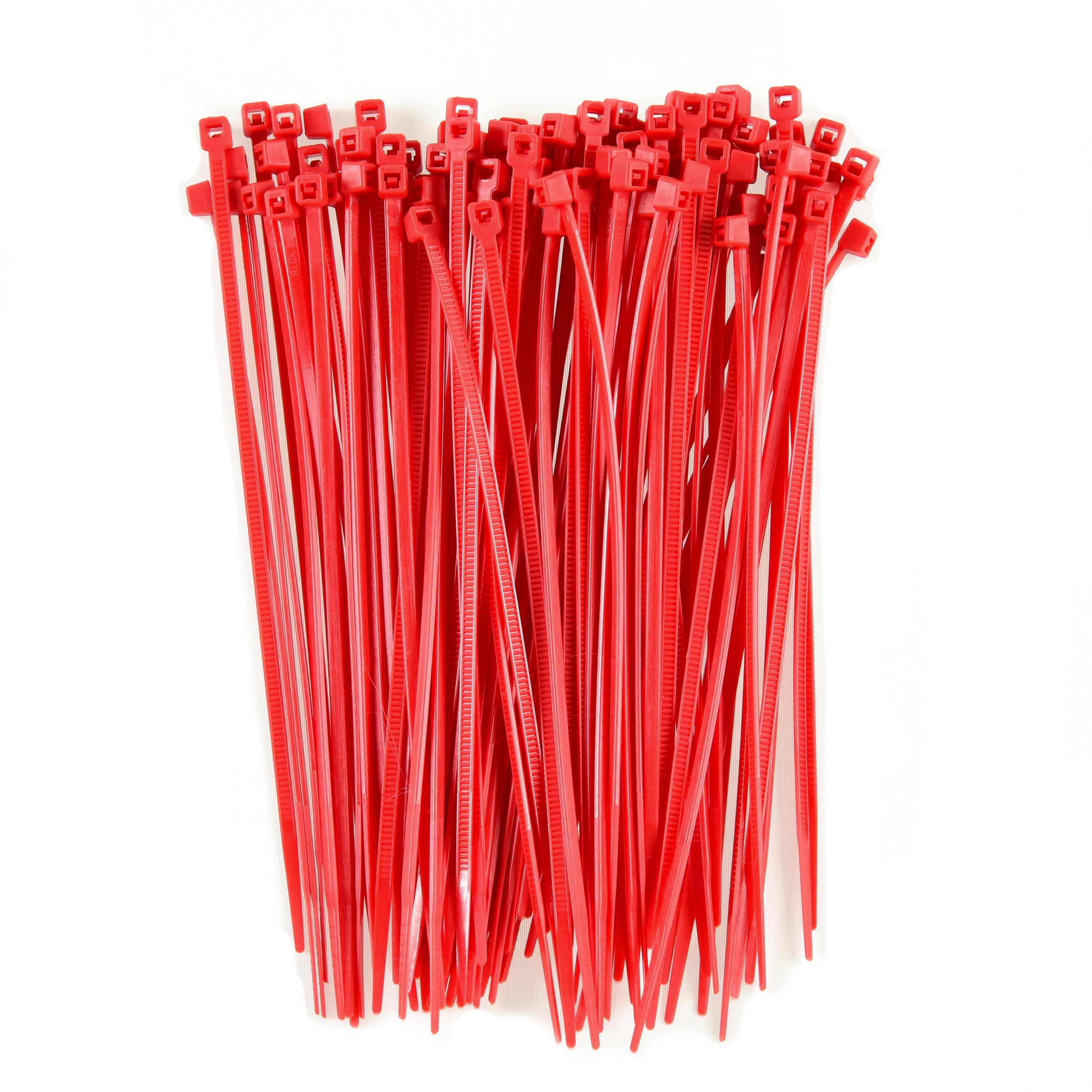 5-inch Red Multi-Purpose Zip Tie, 18-lb Tensile Strength, UL 21 Listed, 100-Pack
