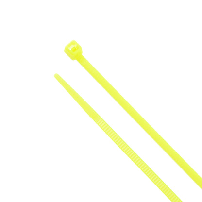 4-inch Fluorescent Yellow Multi-Purpose Zip Tie, 18-lb Tensile Strength, UL 21 Listed, 100-Pack
