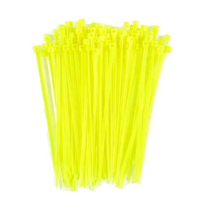 4-inch Fluorescent Yellow Multi-Purpose Zip Tie, 18-lb Tensile Strength, UL 21 Listed, 100-Pack
