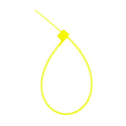 4-inch Fluorescent Yellow Multi-Purpose Zip Tie, 18-lb Tensile Strength, UL 21 Listed, 100-Pack
