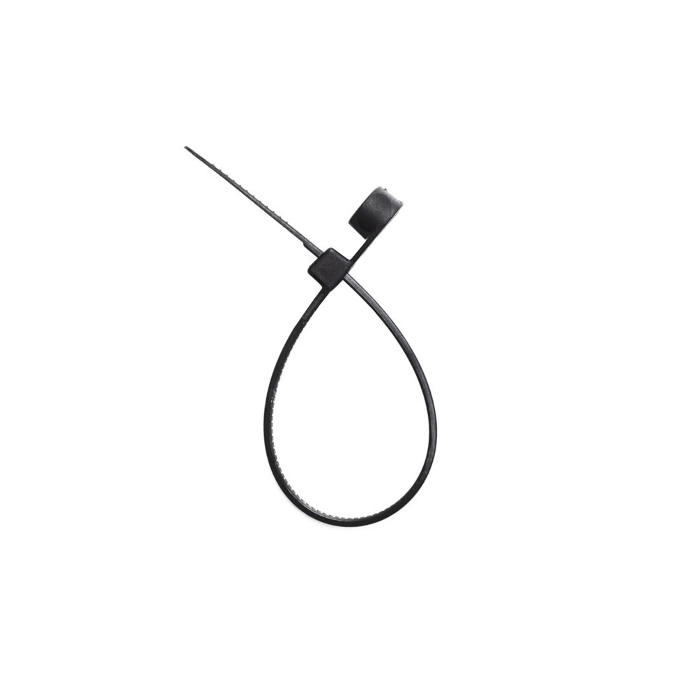 4.3-inch UV Resistant Black Screw Mount Zip Tie, 18-lb Tensile Strength, 100-Pack