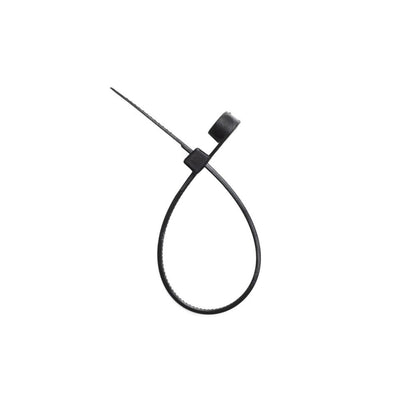 4.3-inch UV Resistant Black Screw Mount Zip Tie, 18-lb Tensile Strength, 100-Pack
