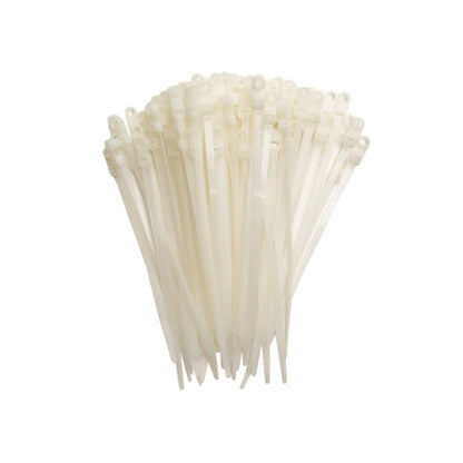 6.3-inch Natural Screw Mount Zip Tie, 50-lb Tensile Strength, UL 21 Listed, 100-Pack