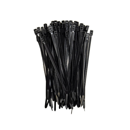 8-inch UV Resistant Black Double Loop Zip Tie, 50-lb Tensile Strength, 100-Pack
