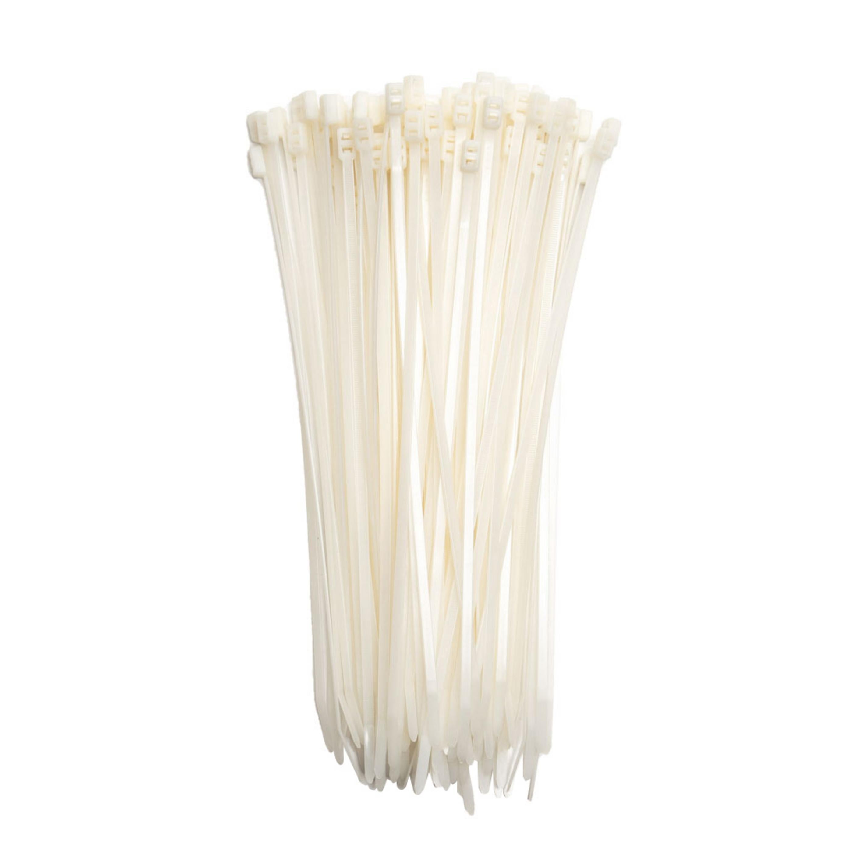 12-inch Natural Double Loop Zip Tie, 50-lb Tensile Strength, 100-Pack