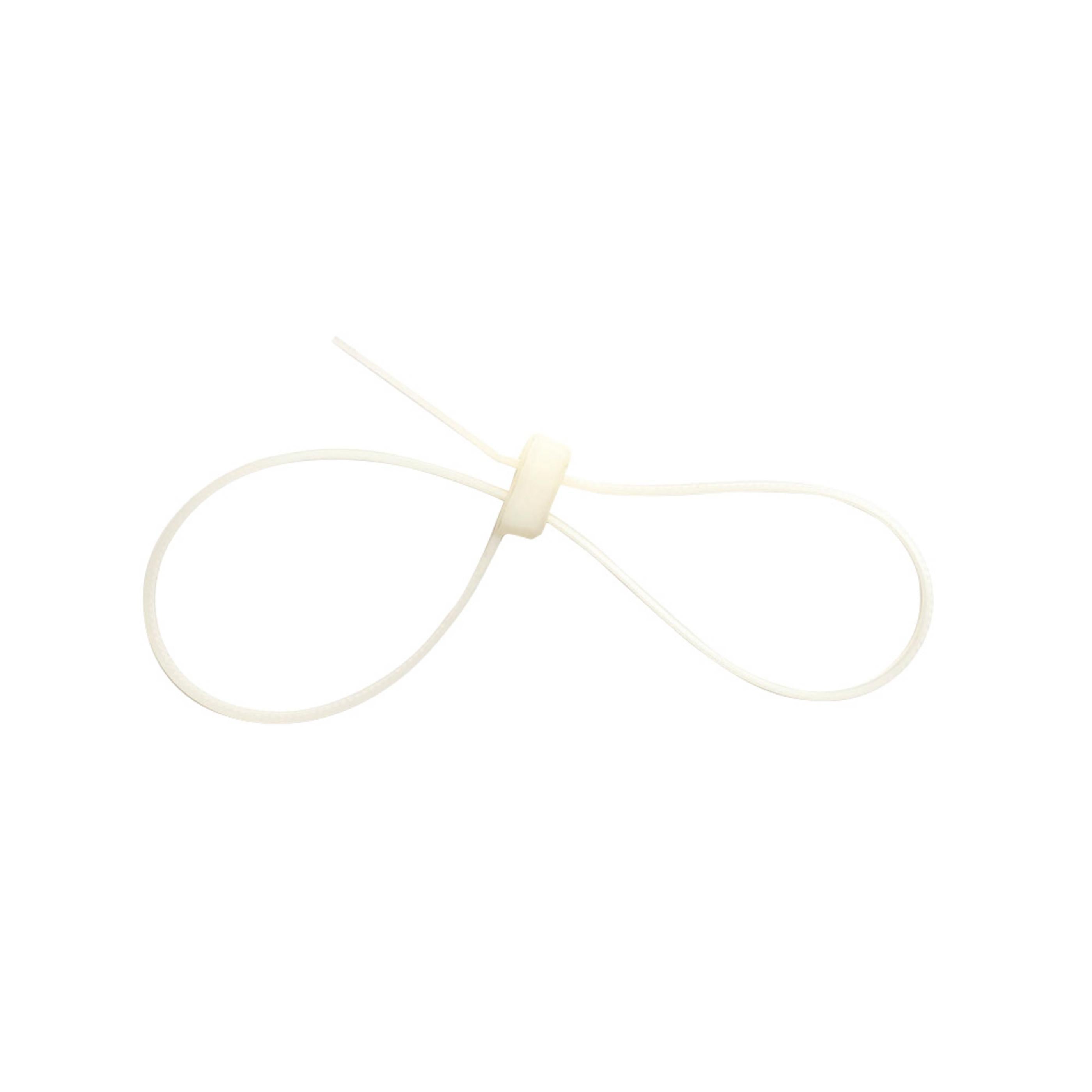 12-inch Natural Double Loop Zip Tie, 50-lb Tensile Strength, 100-Pack