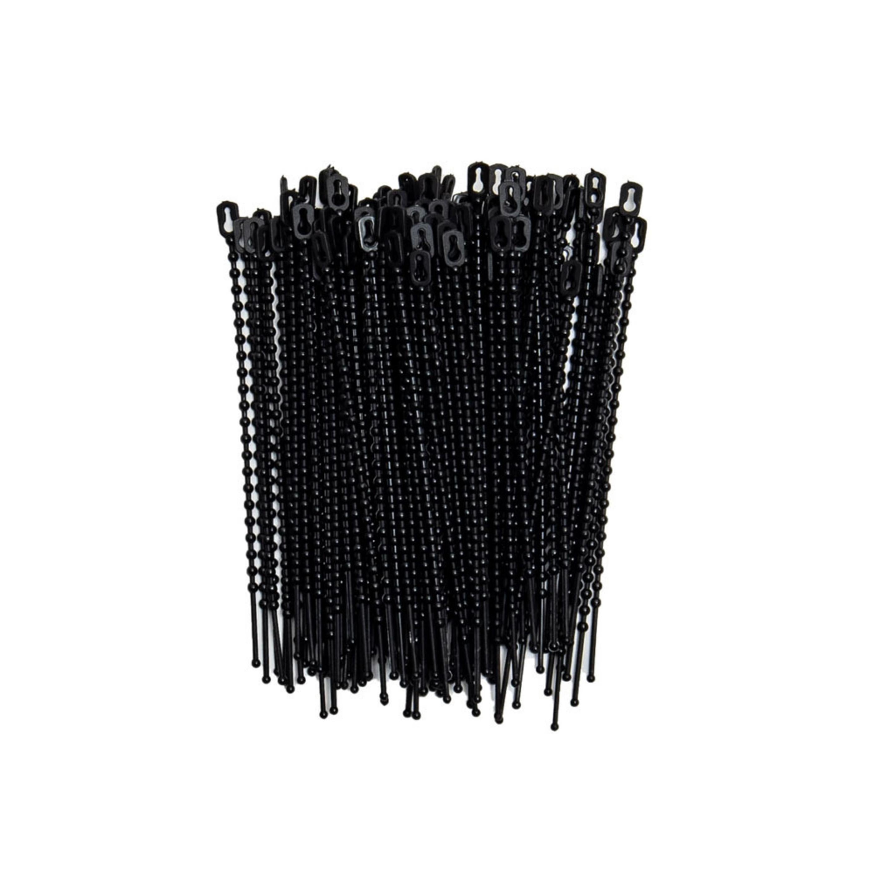 4-inch UV Resistant Black Beaded Zip Tie, 18-lb Tensile Strength, 100-Pack