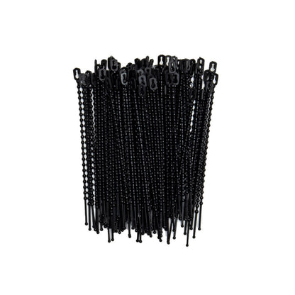 4-inch UV Resistant Black Beaded Zip Tie, 18-lb Tensile Strength, 100-Pack
